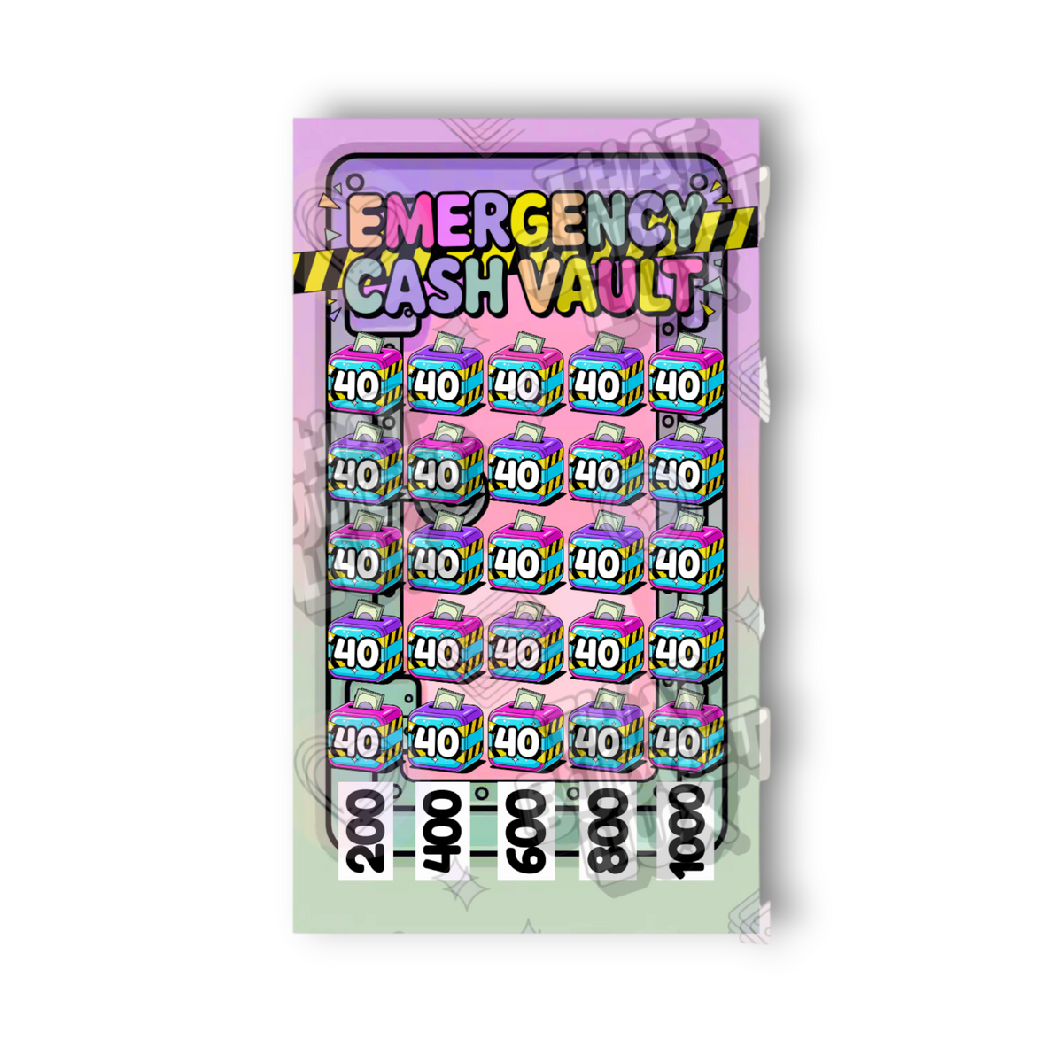 Emergency Cash Vault Savings Challenge | Save 1000 | A6 Tracker, Cash Envelope & Insert Set