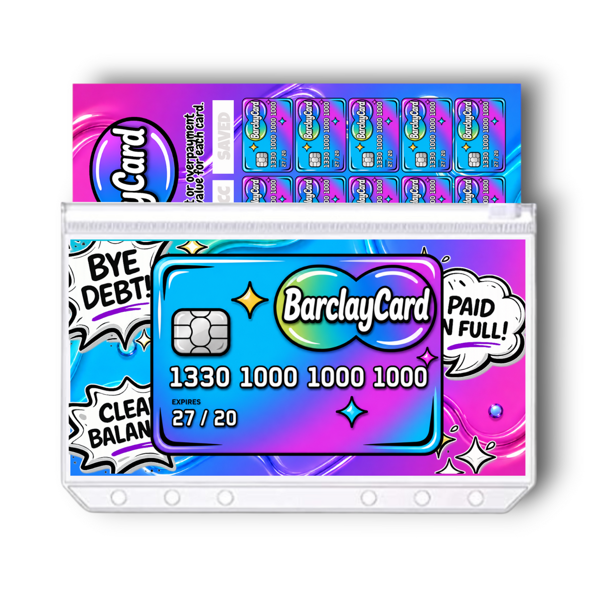 Barclaycard Credit Card Savings Challenge | A6 Tracker, Cash Envelope & Insert Set