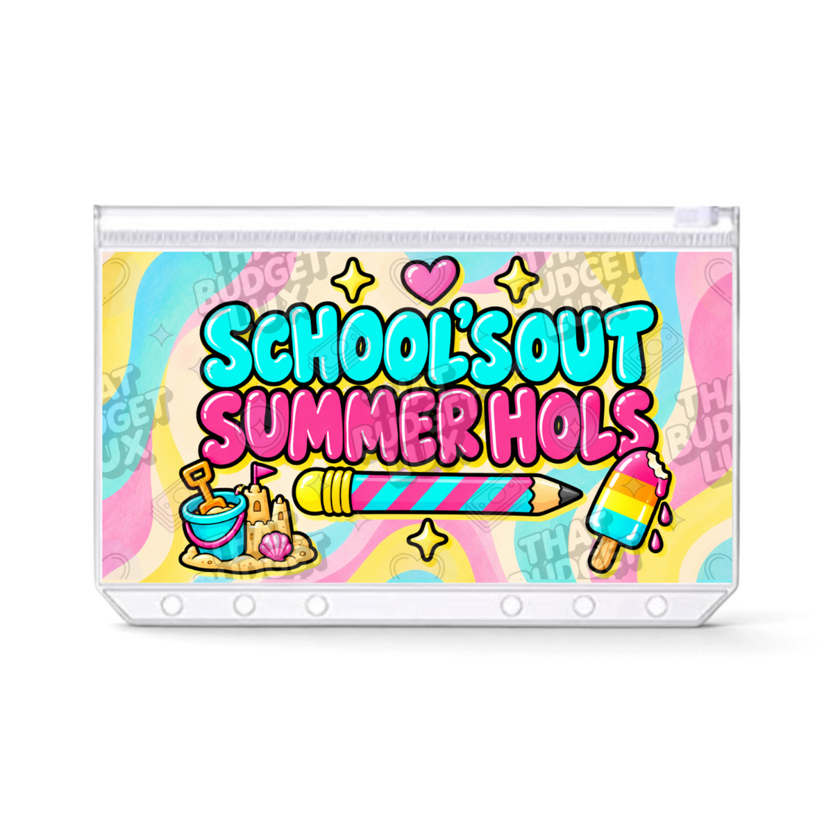 UK School Holiday Savings Challenge | Summer Holidays July August | A6 Tracker, Cash Envelope & Insert Set