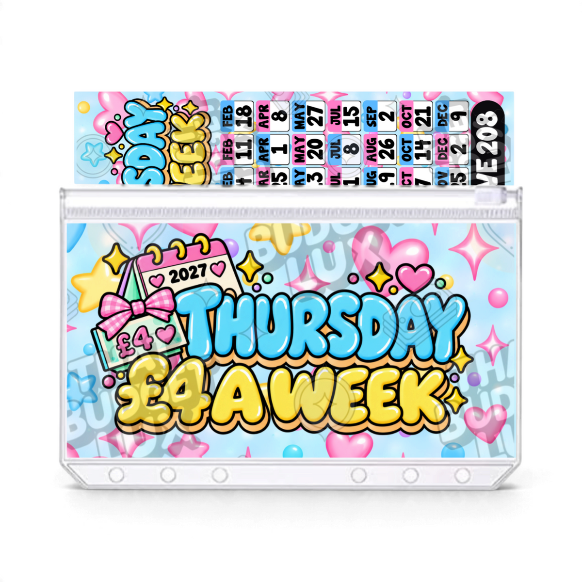 Thursday £4 A Week Savings Challenge | Save £208 | A6 Tracker, Cash Envelope & Insert Set