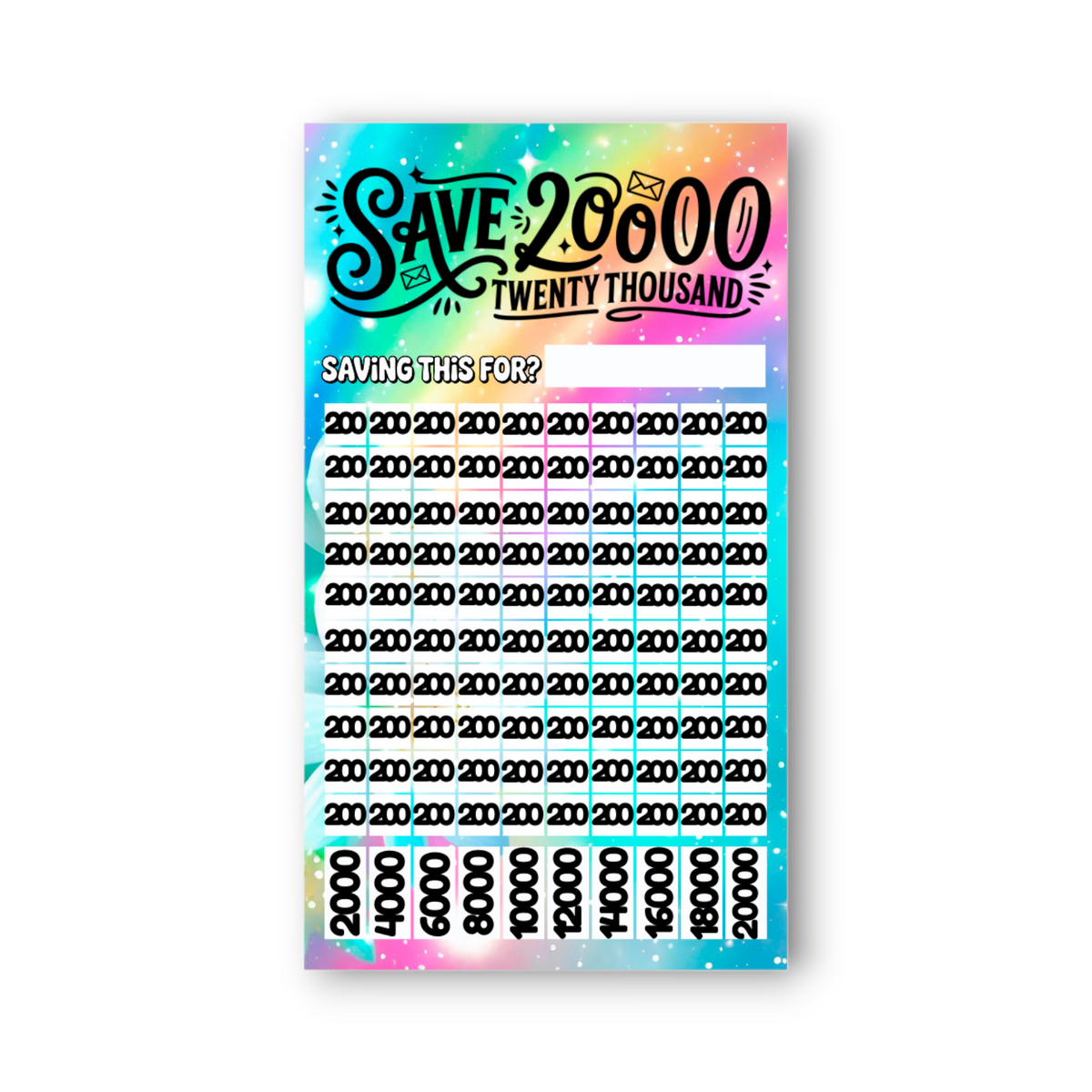 Ascend 20000 Savings Challenge | A6 Tracker, Cash Envelope & Insert Set