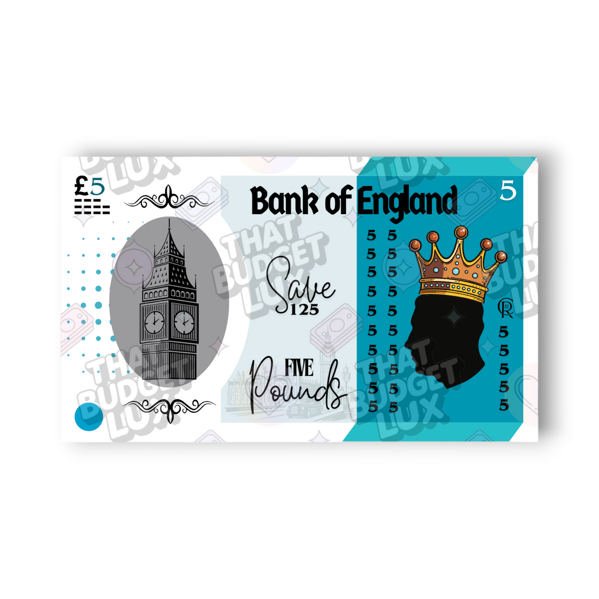 Bank of England Savings Challenge | Save 125 | A6 Tracker, Cash Envelope & Insert Set