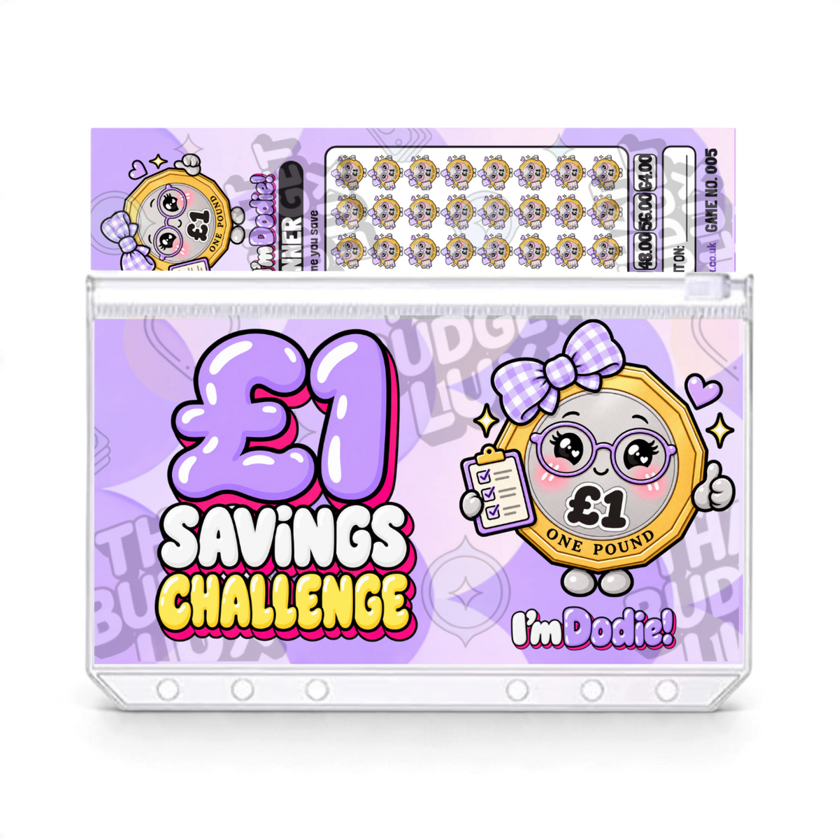 £1 Savings Challenge | Save £64 | A6 Tracker, Cash Envelope & Insert Set