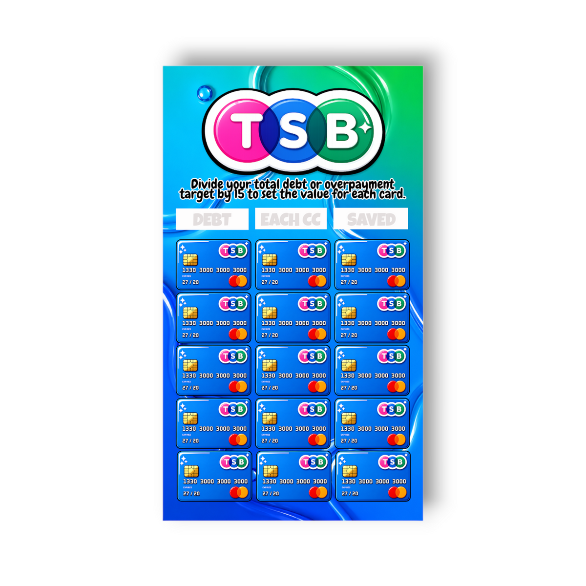 TSB Credit Card Savings Challenge | A6 Tracker, Cash Envelope & Insert Set
