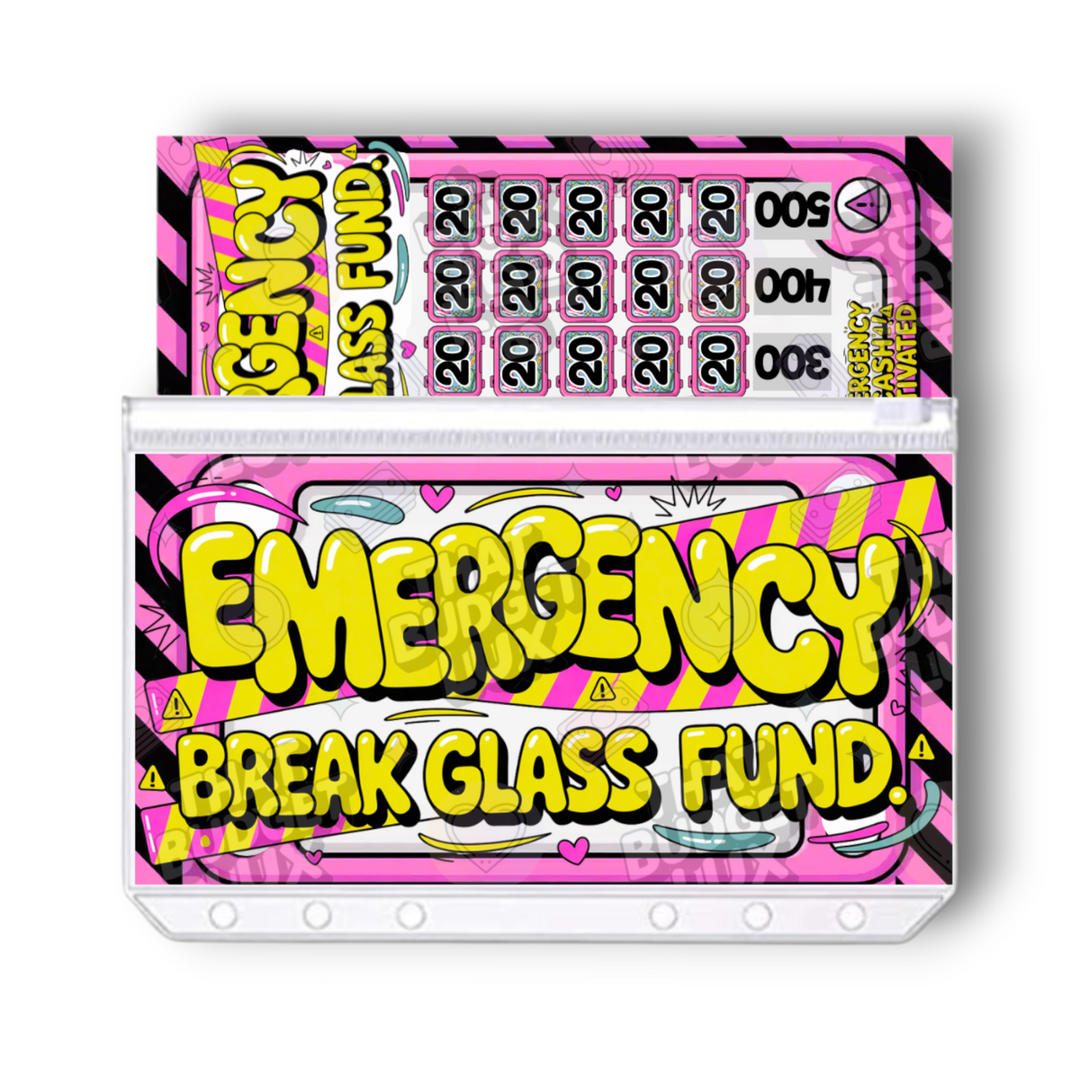 Break Glass Emergency Fund Savings Challenge | A6 Tracker, Cash Envelope & Insert Set
