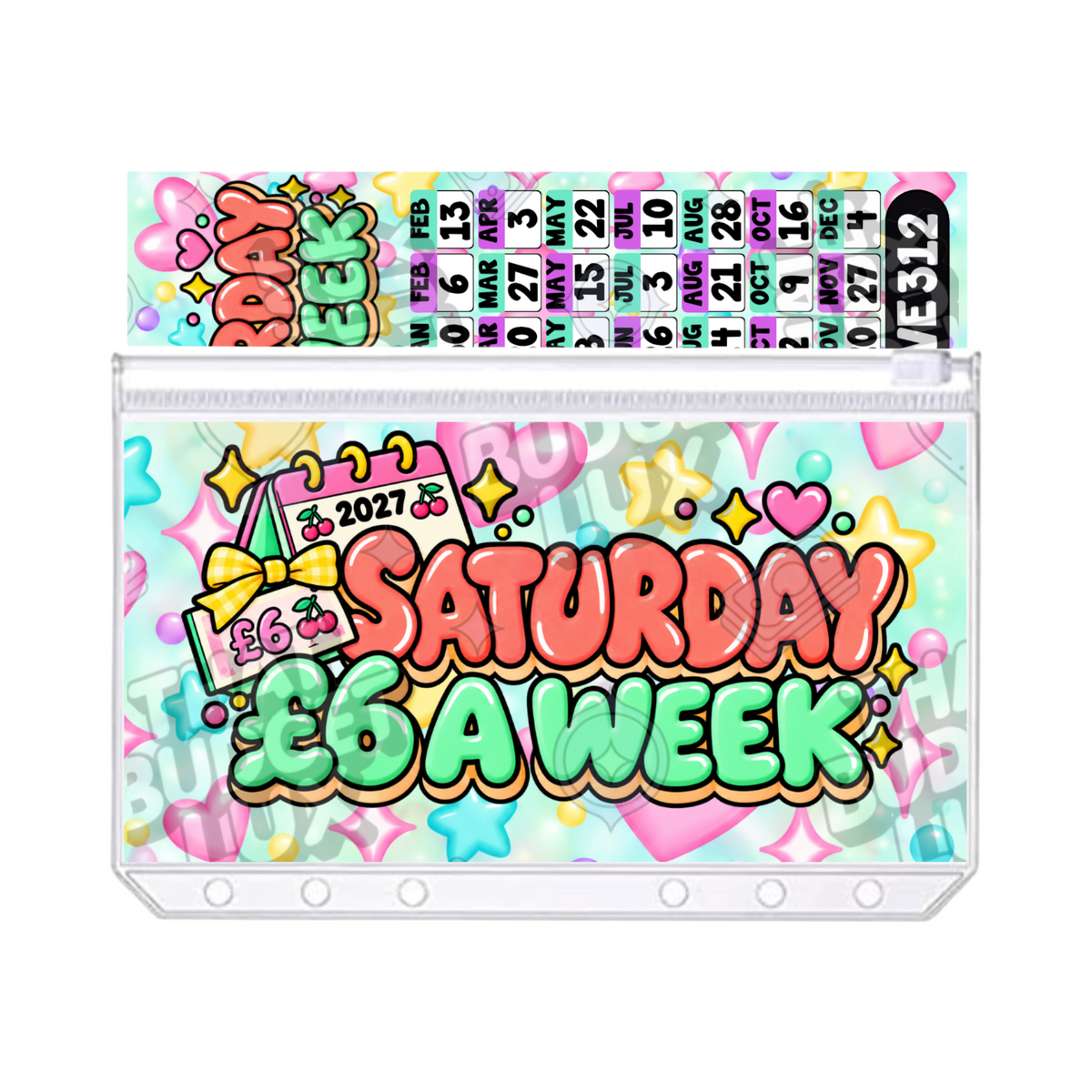 Saturday £6 A Week Savings Challenge | Save £312 | A6 Tracker, Cash Envelope & Insert Set