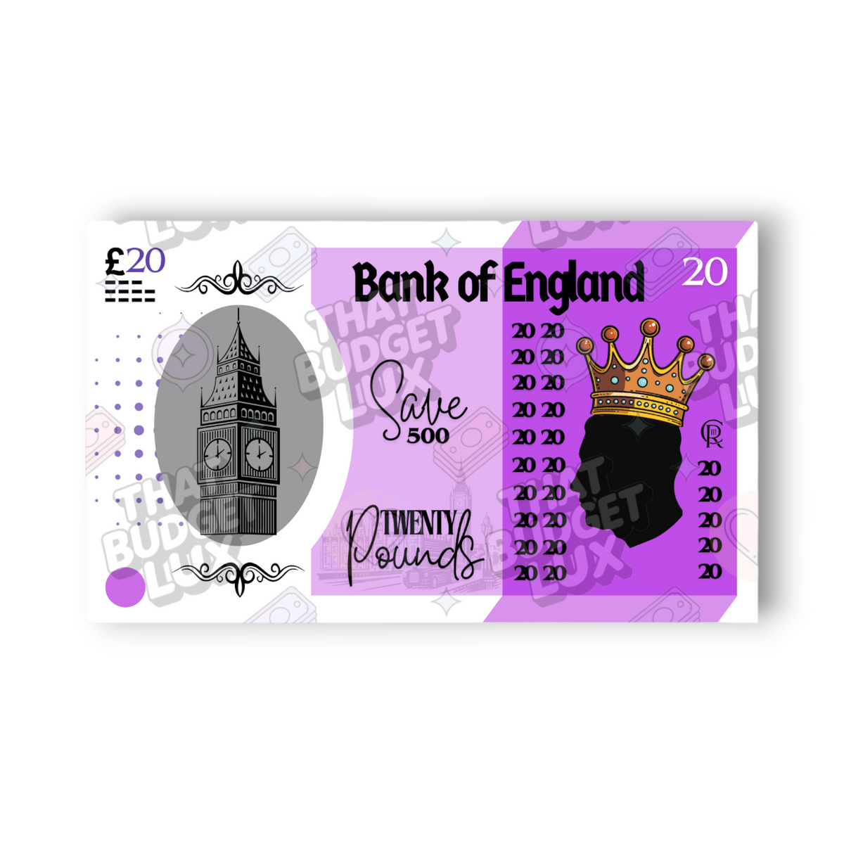Bank of England Savings Challenge | Save 500 | A6 Tracker, Cash Envelope & Insert Set