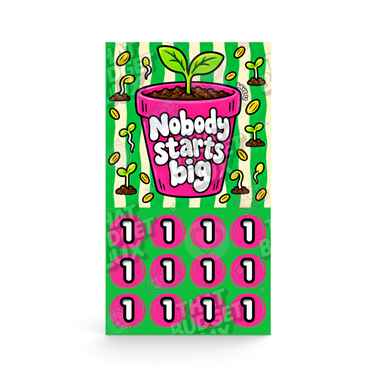 Nobody Starts Big - Save 12 | A6 Tracker, Cash Envelope & Insert Set | The Pep Talk Collection
