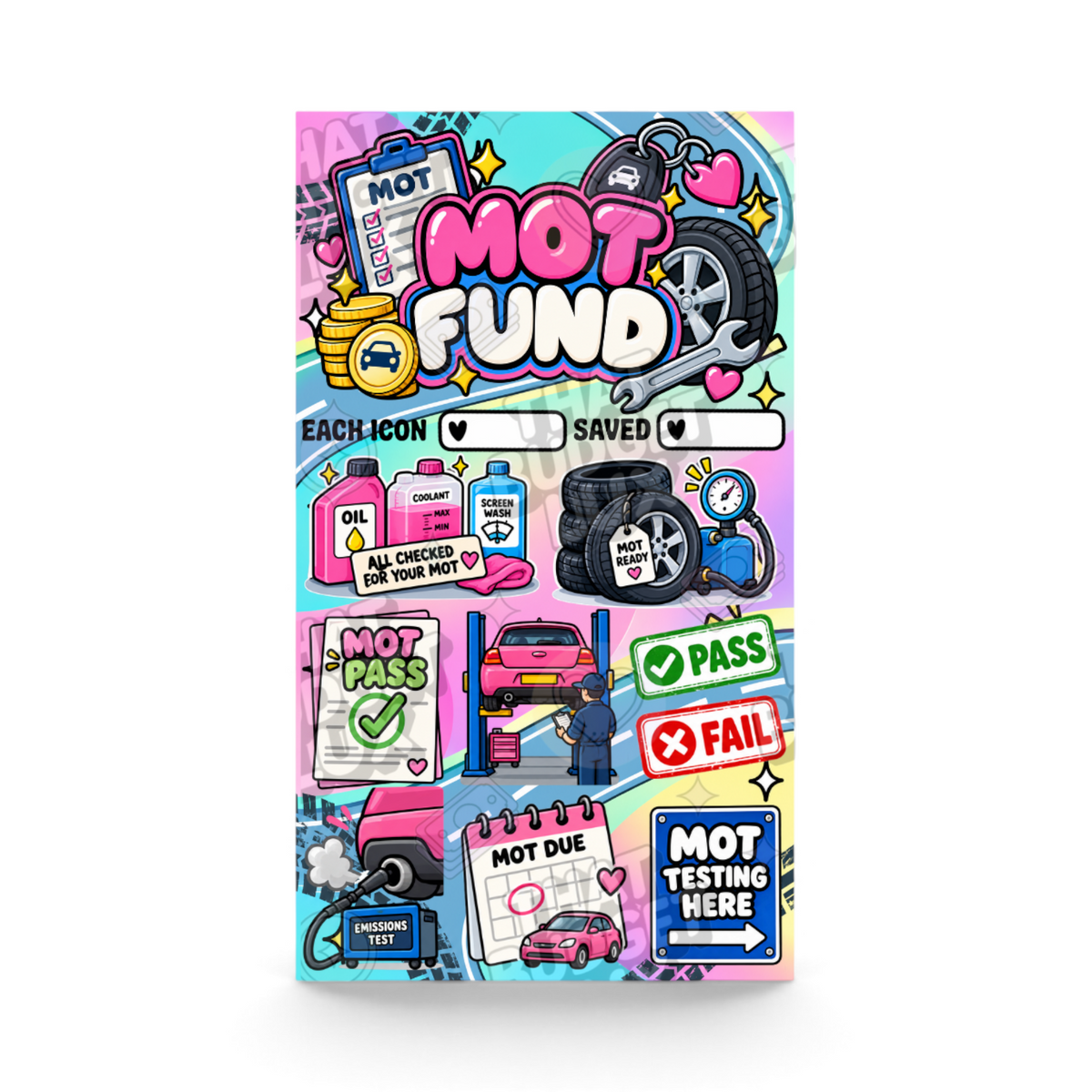 MOT Car Savings Challenge | A6 Tracker, Cash Envelope & Insert Set