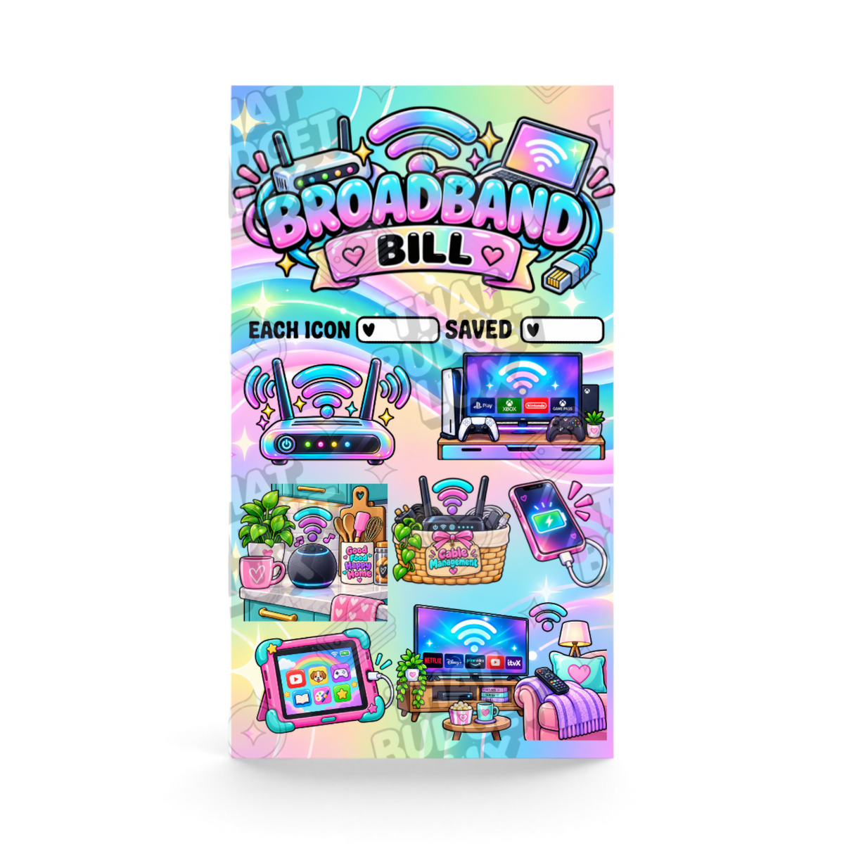 Broadband Bill Savings Challenge | A6 Tracker, Cash Envelope & Insert Set