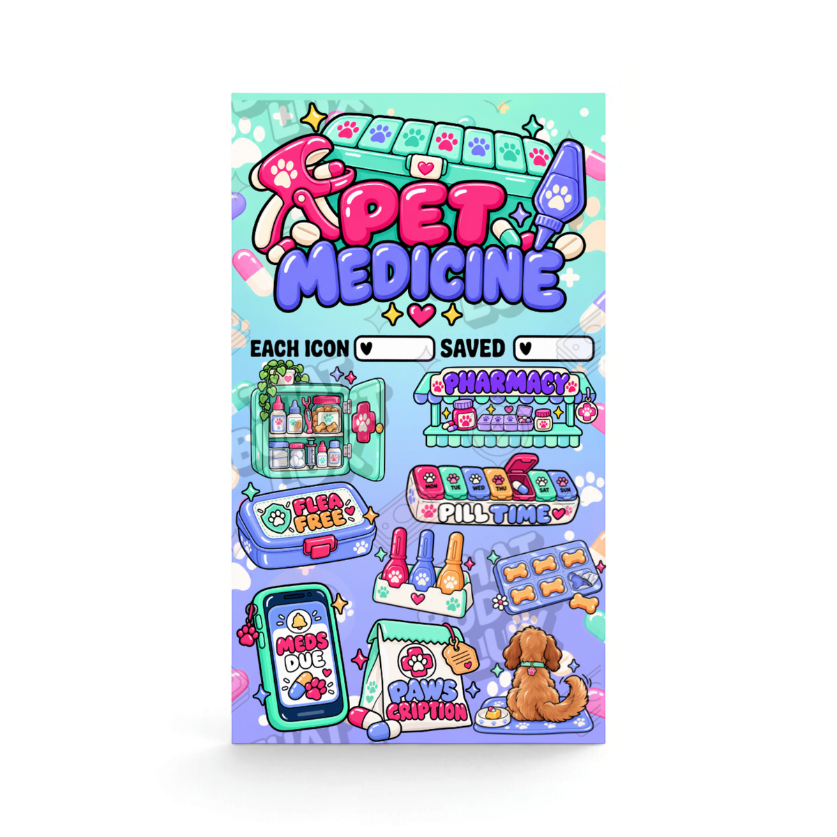 Pet Medicine Savings Challenge | A6 Tracker, Cash Envelope & Insert Set