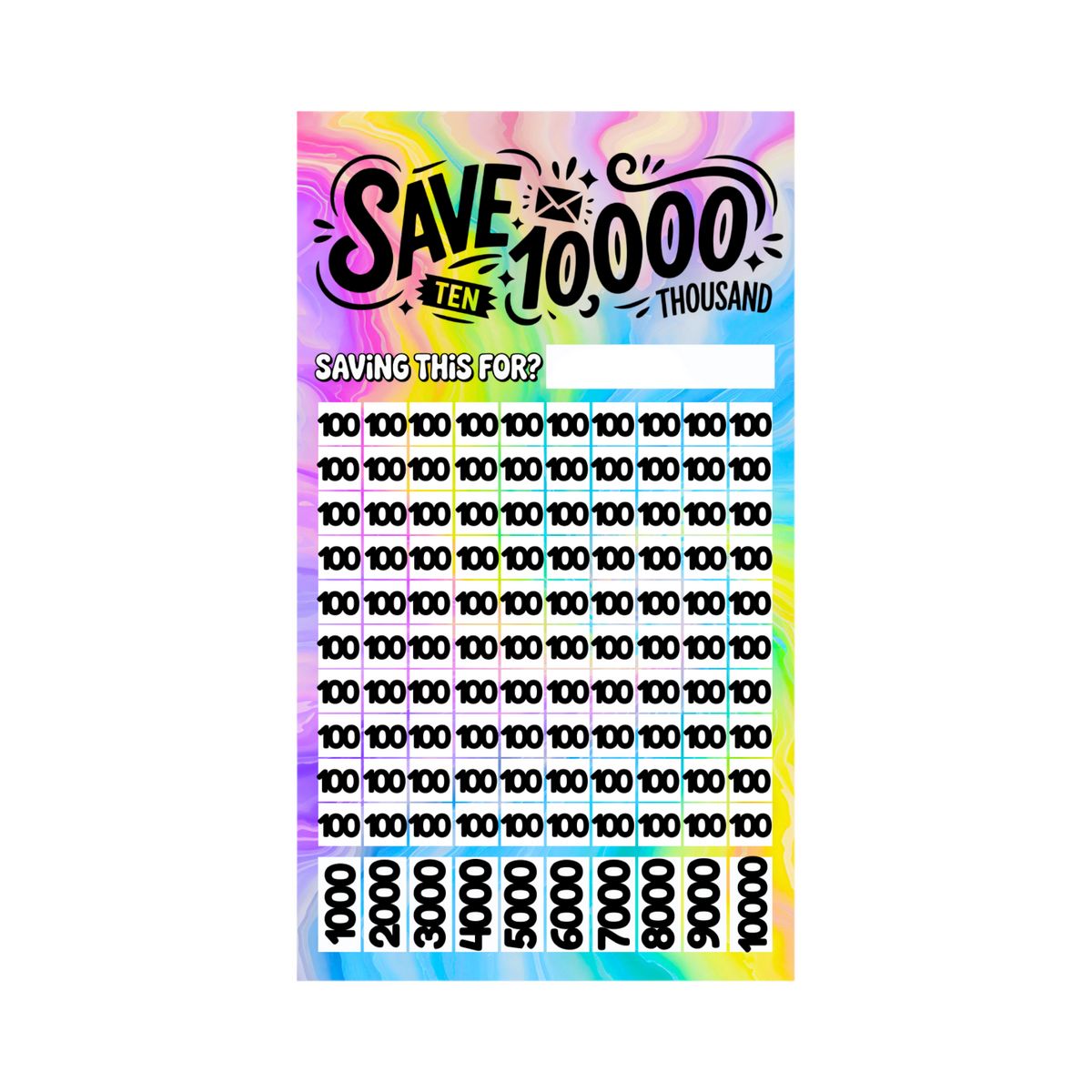 Ascend 10000 Savings Challenge | A6 Tracker, Cash Envelope & Insert Set