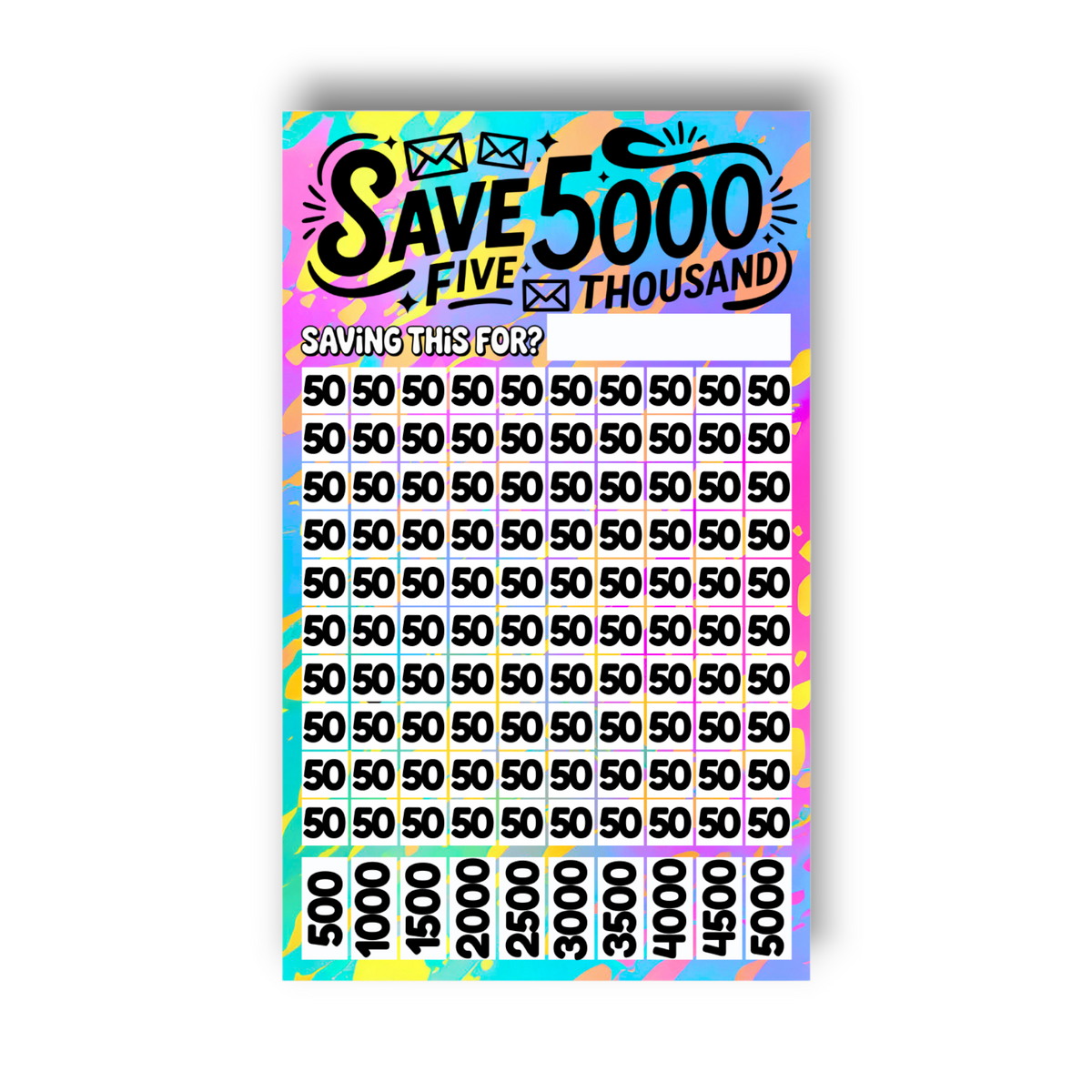 Ascend 5000 Savings Challenge | A6 Tracker, Cash Envelope & Insert Set