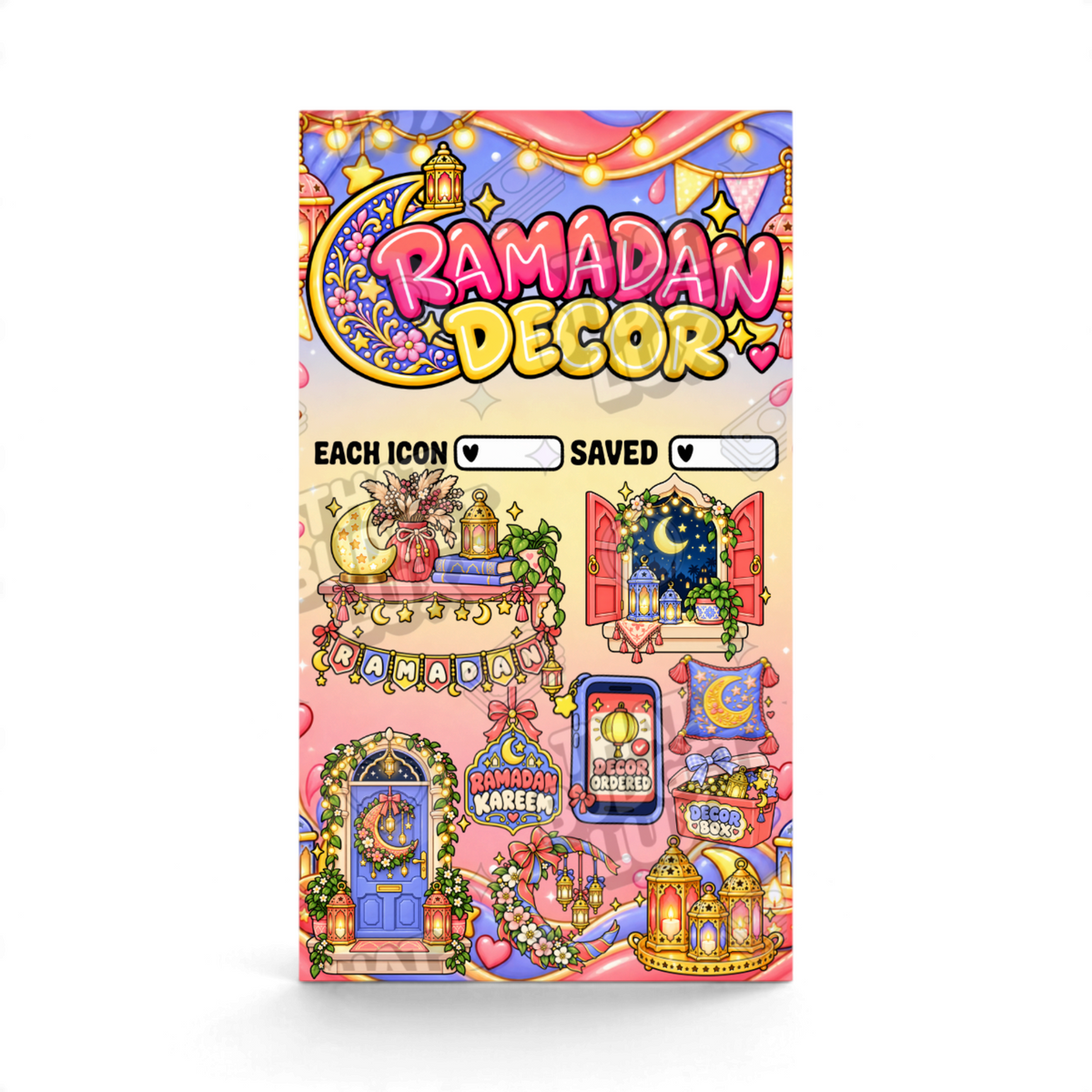 Ramadan Decor Savings Challenge | A6 Tracker, Cash Envelope & Insert Set