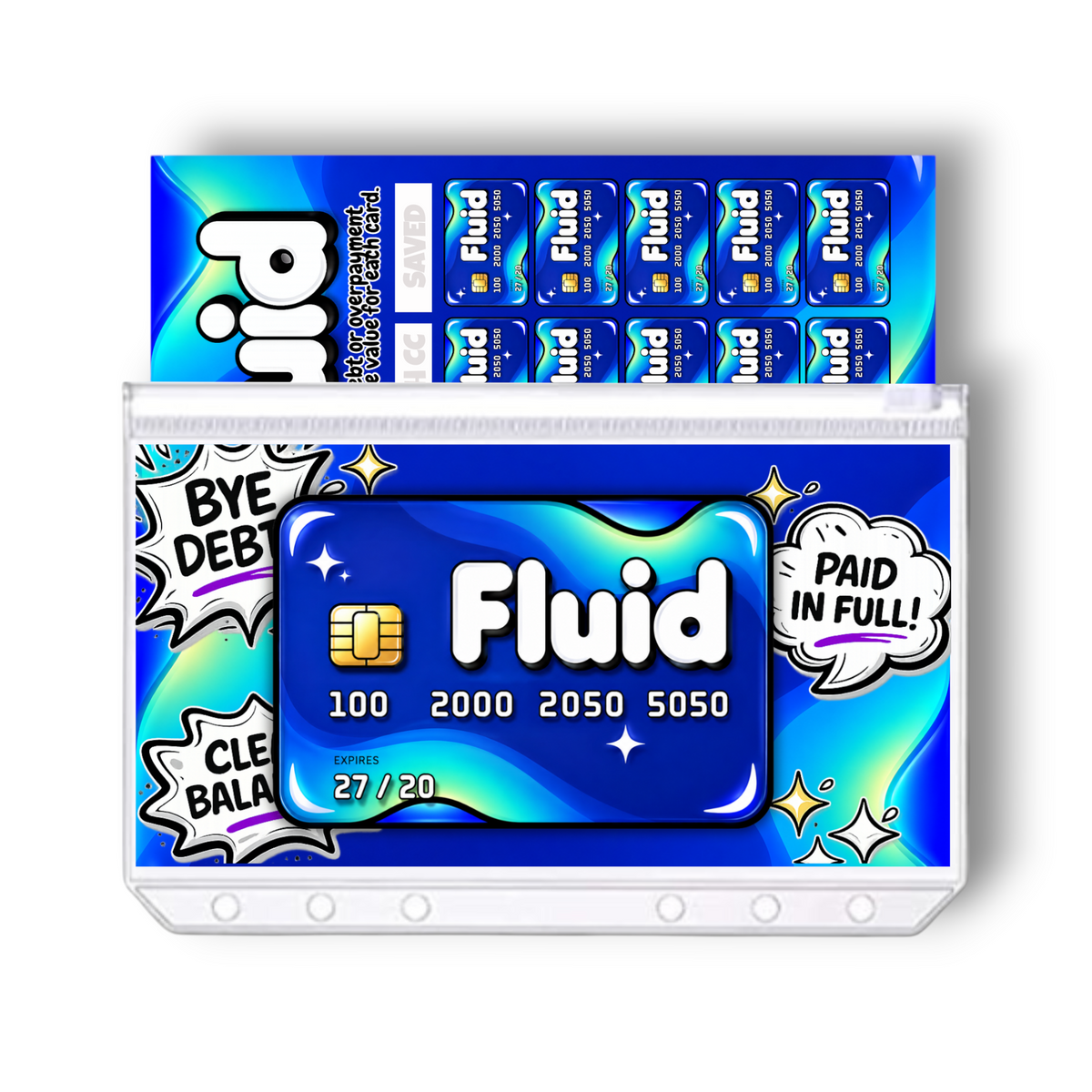 Fluid Credit Card Savings Challenge | A6 Tracker, Cash Envelope & Insert Set