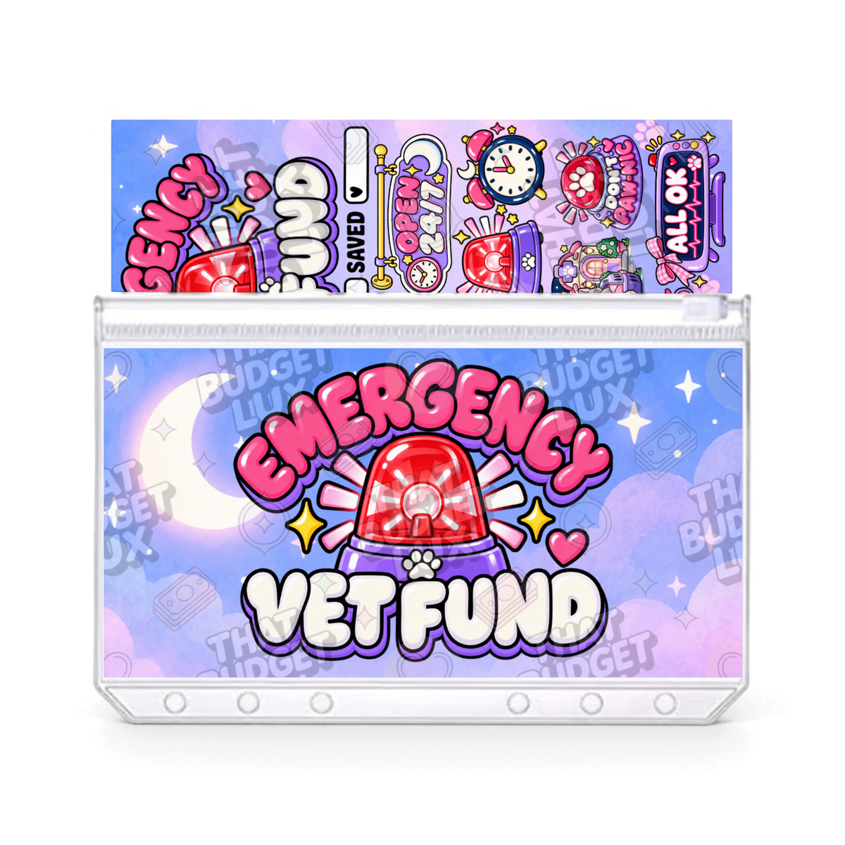 Emergency Vet Fund Savings Challenge | A6 Tracker, Cash Envelope & Insert Set