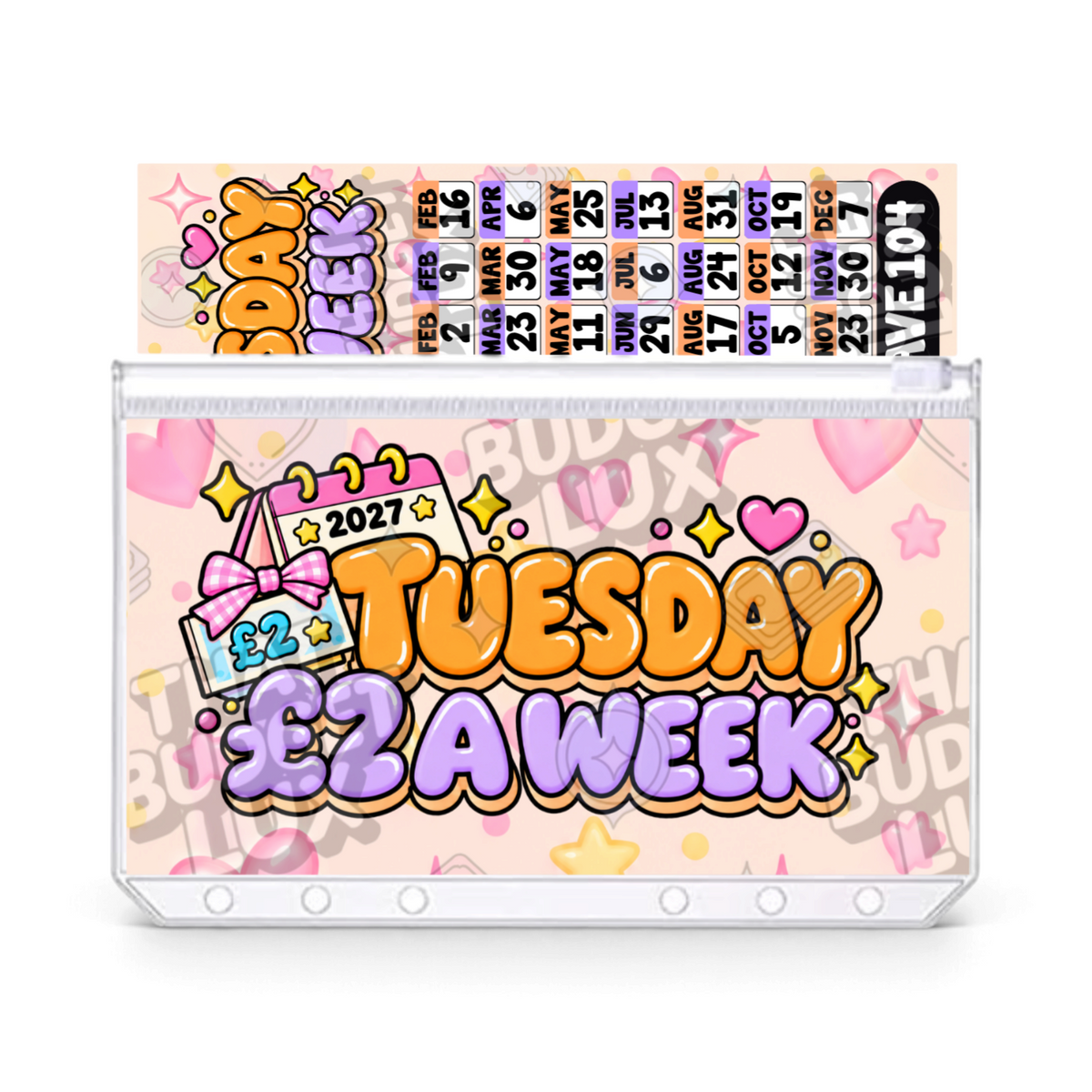 Tuesday £2 A Week Savings Challenge | Save £104 | A6 Tracker, Cash Envelope & Insert Set