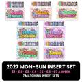 2027 Mon-Sun Insert Set | All 7 Weekday Savings Challenges £1 to £7 a Week