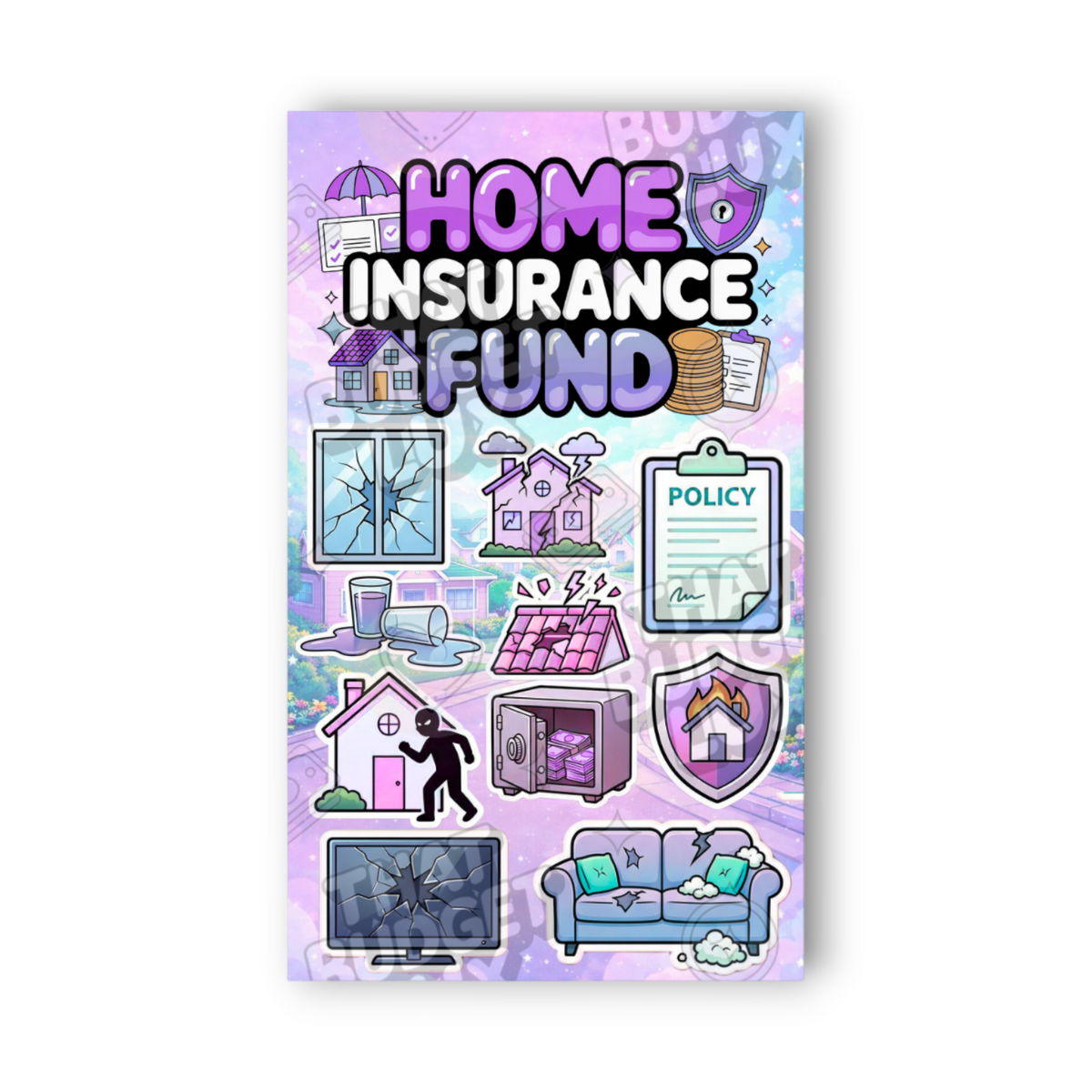 Home Security Fund Savings Challenge | A6 Tracker, Cash Envelope & Insert Set
