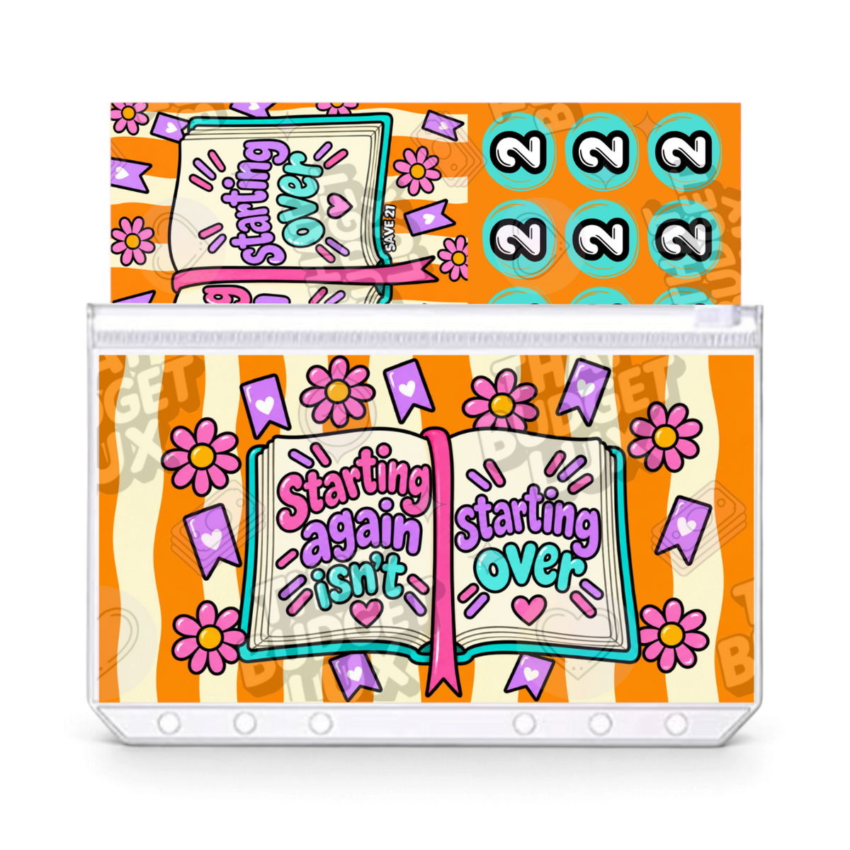 Starting Again Isn't Starting Over - Save 21 | A6 Tracker, Cash Envelope & Insert Set | The Pep Talk Collection