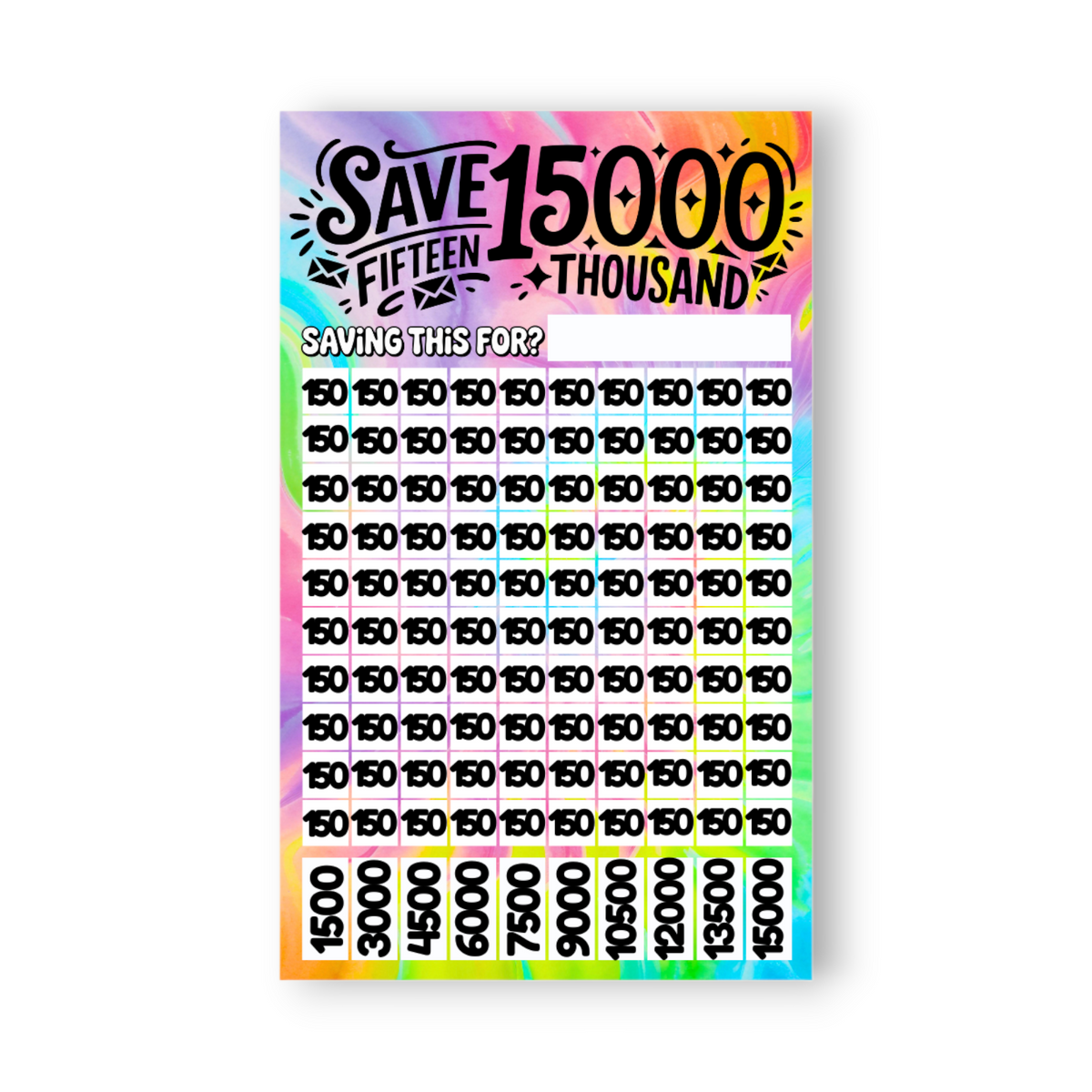 Ascend 15000 Savings Challenge | A6 Tracker, Cash Envelope & Insert Set