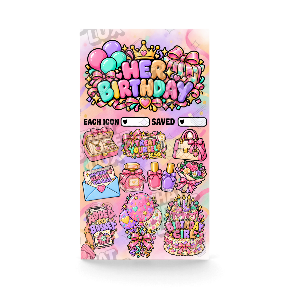 Her Birthday Savings Challenge | A6 Tracker, Cash Envelope & Insert Set