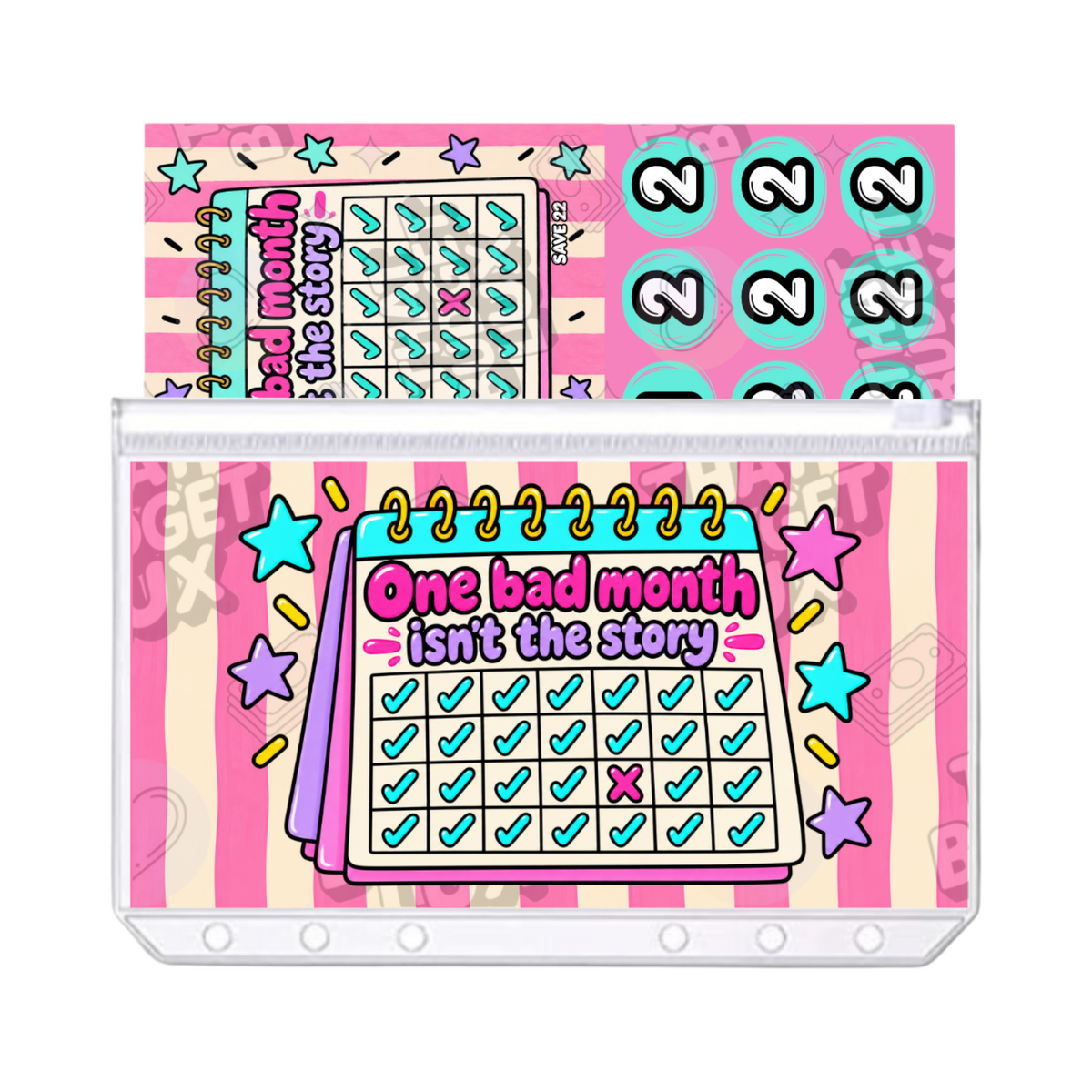 One Bad Month Isn't The Story - Save 22 | A6 Tracker, Cash Envelope & Insert Set | The Pep Talk Collection
