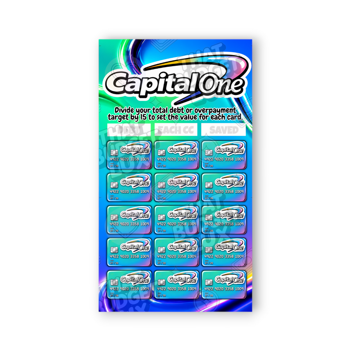 Capital One Credit Card Savings Challenge | A6 Tracker, Cash Envelope & Insert Set