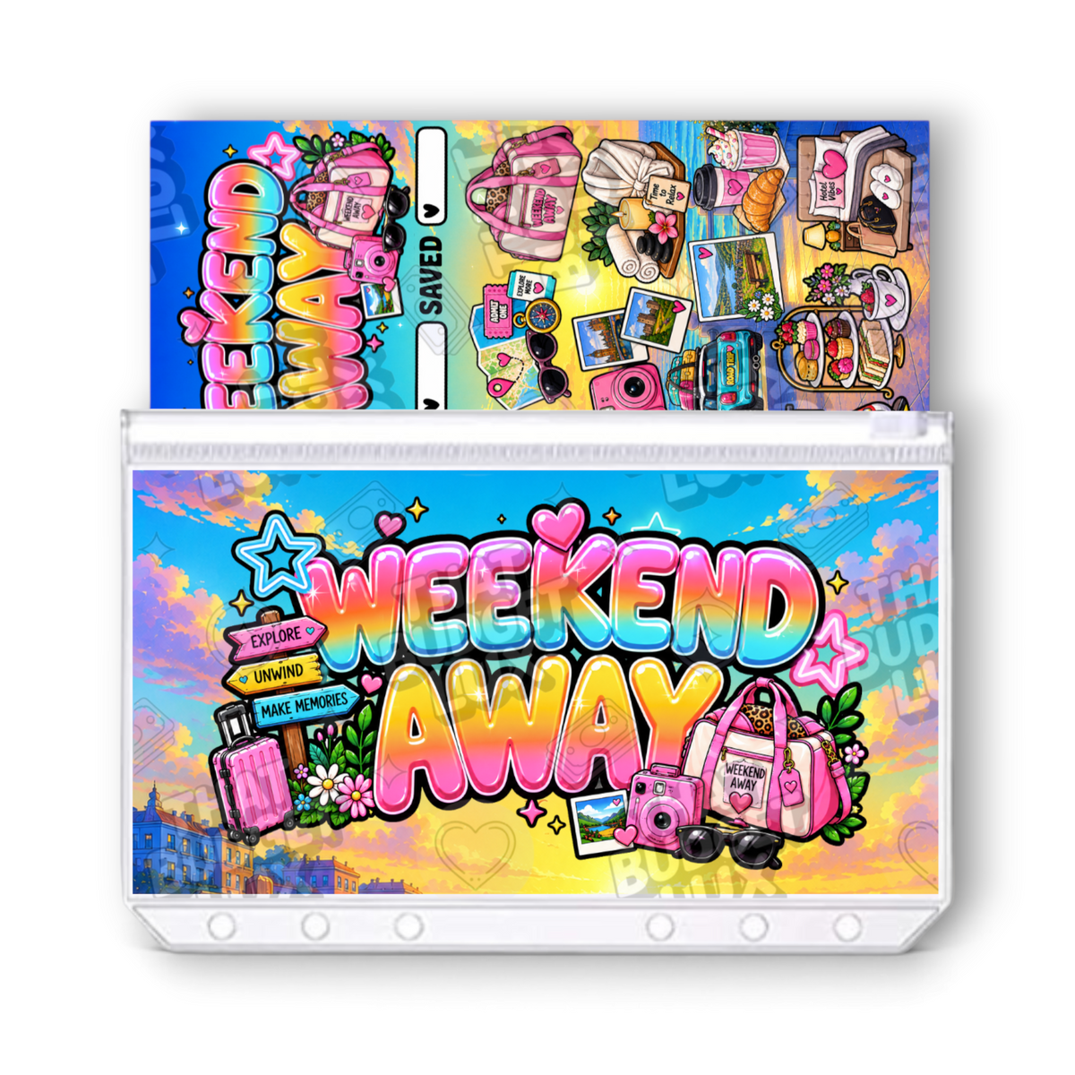Weekend Away Savings Challenge | A6 Tracker, Cash Envelope & Insert Set