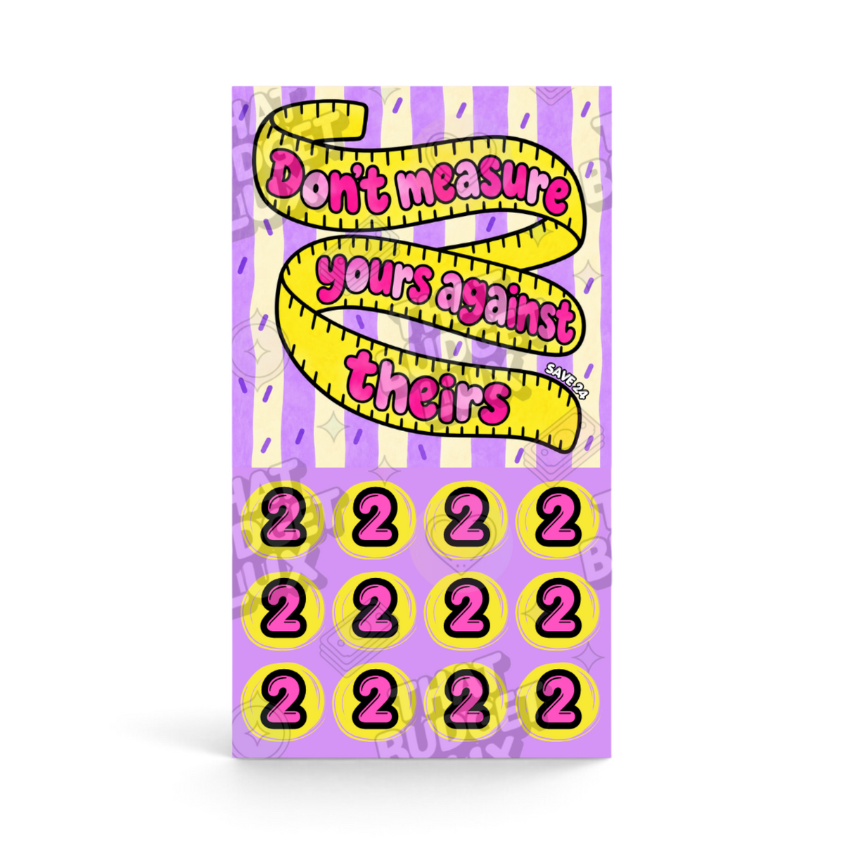 Don't Measure Yours Against Theirs - Save 24 | A6 Tracker, Cash Envelope & Insert Set | The Pep Talk Collection