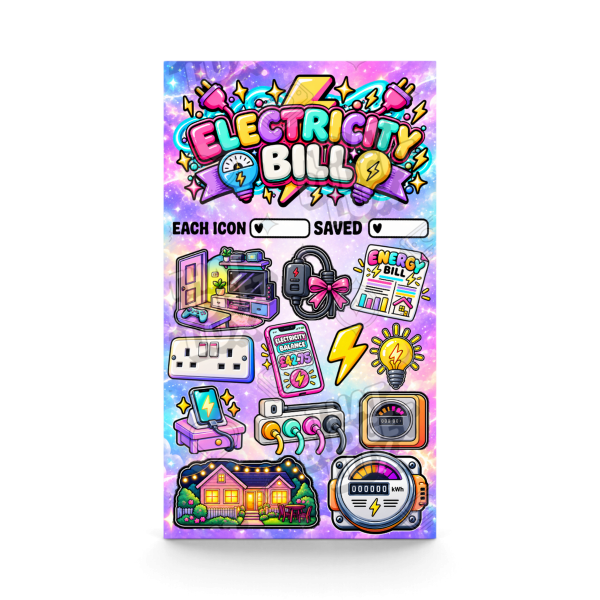Electricity Bill Savings Challenge | A6 Tracker, Cash Envelope & Insert Set