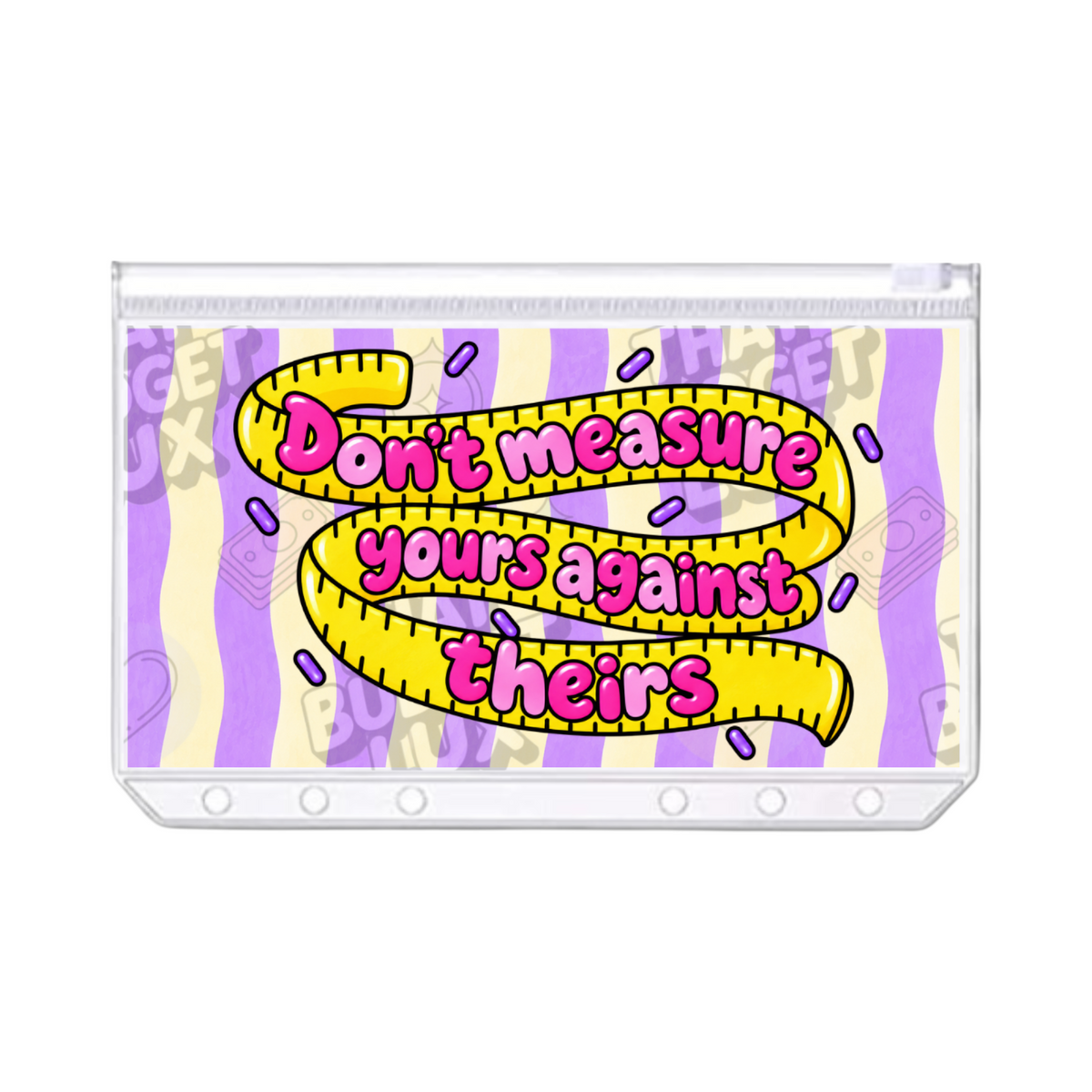 Don't Measure Yours Against Theirs - Save 24 | A6 Tracker, Cash Envelope & Insert Set | The Pep Talk Collection