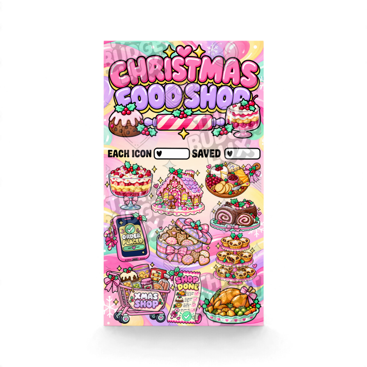 Christmas Food Shop Savings Challenge | A6 Tracker, Cash Envelope & Insert Set