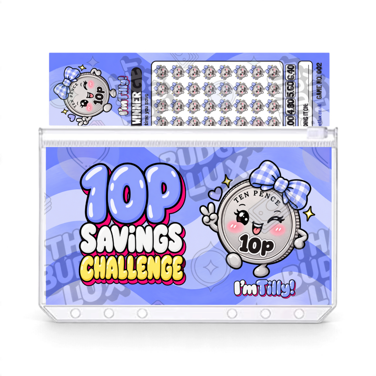 10p Savings Challenge | Save £6.40 | A6 Tracker, Cash Envelope & Insert Set