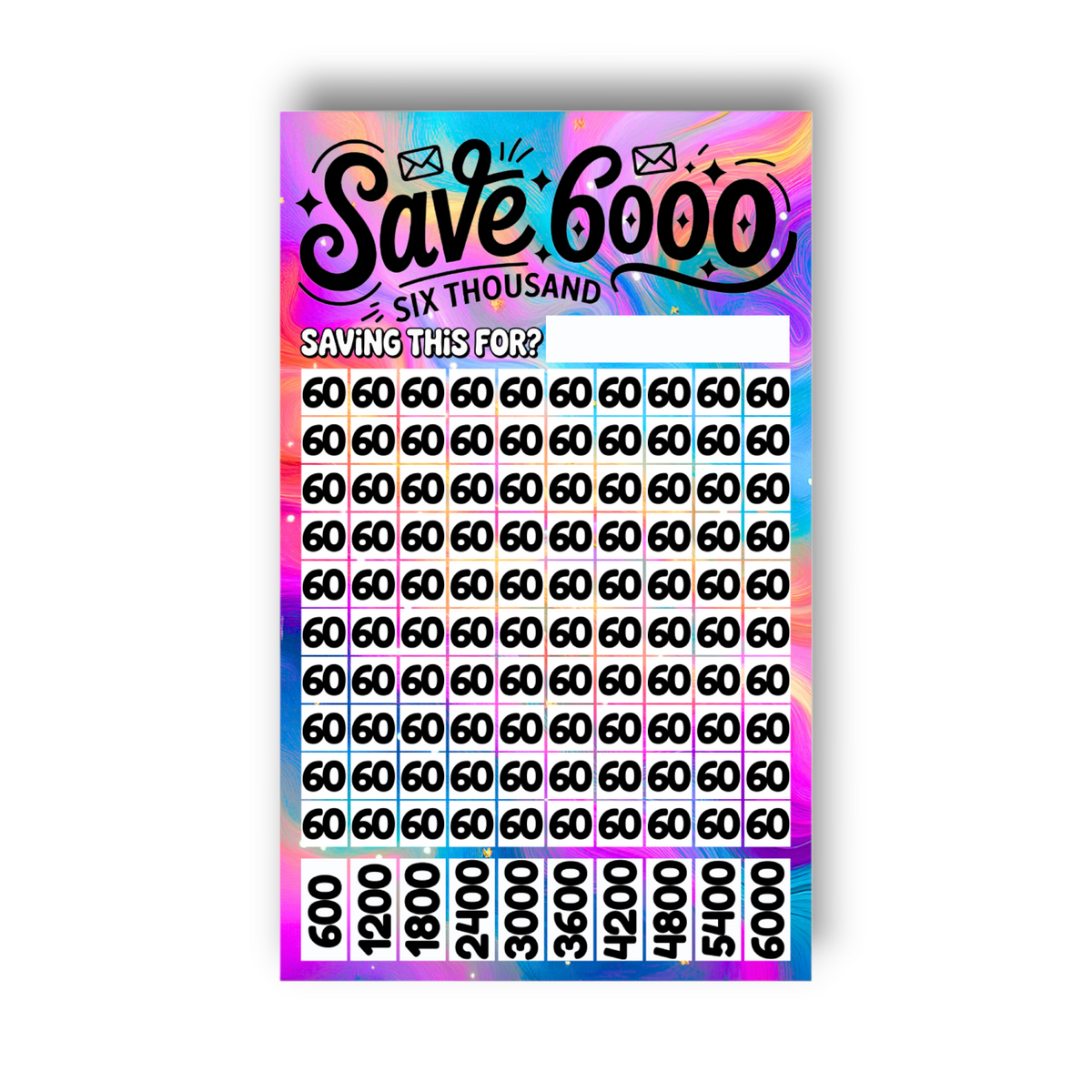 Ascend 6000 Savings Challenge | A6 Tracker, Cash Envelope & Insert Set