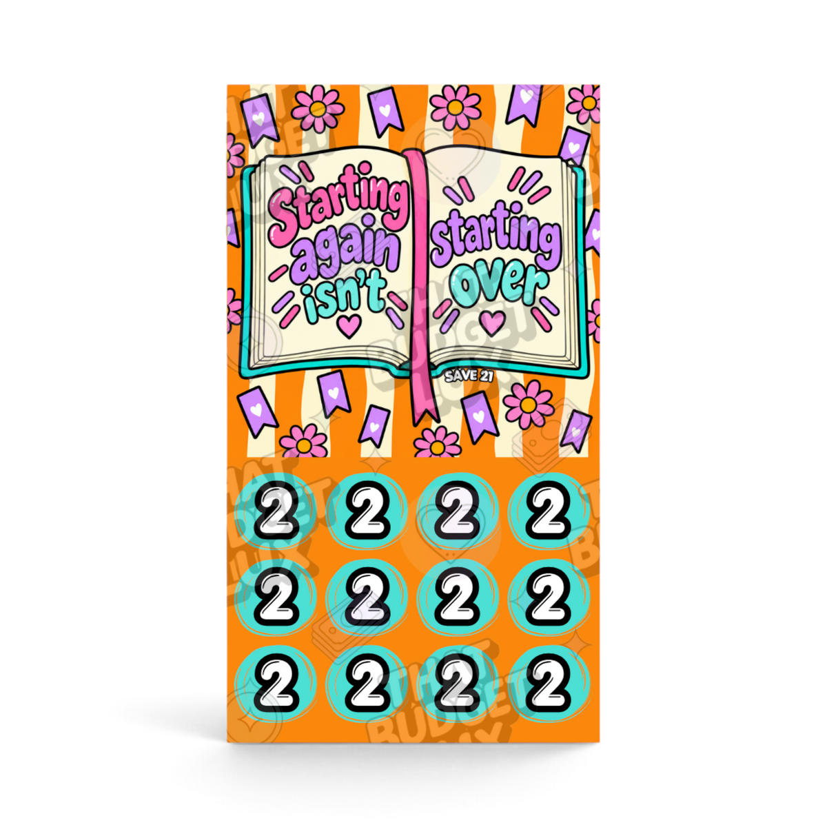 Starting Again Isn't Starting Over - Save 21 | A6 Tracker, Cash Envelope & Insert Set | The Pep Talk Collection
