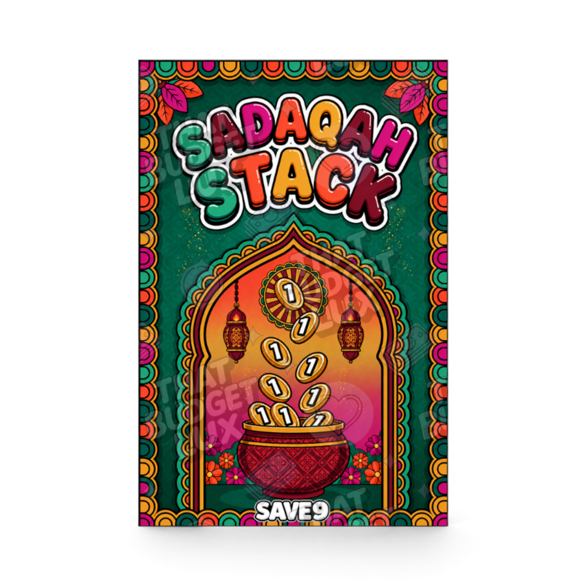 Sadaqah Stack - Save 9 Ramadan mini savings challenge insert