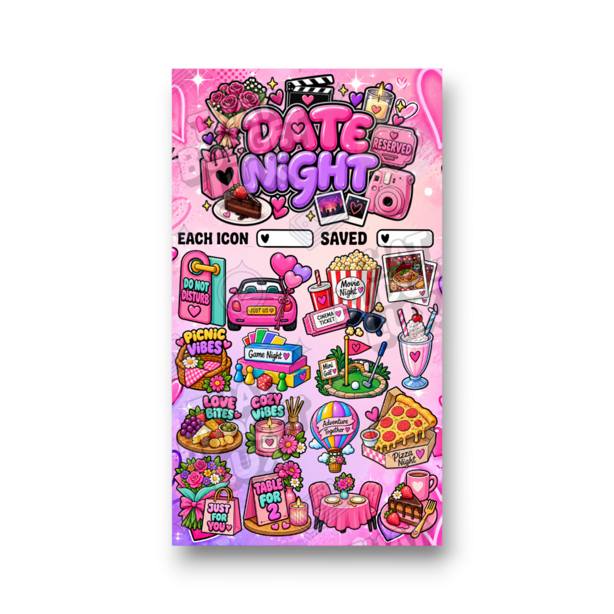 Date Night Savings Challenge | A6 Tracker, Cash Envelope & Insert Set