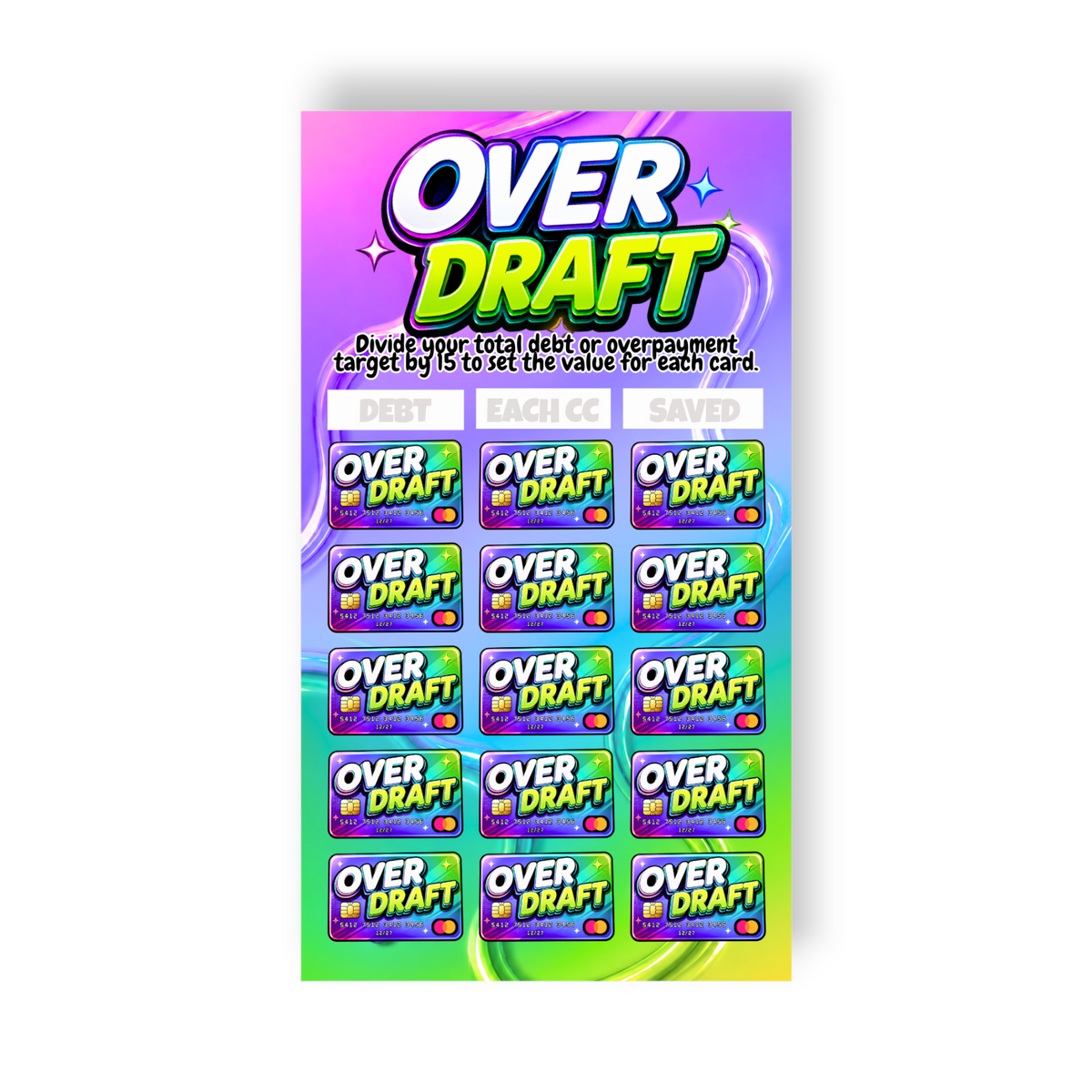 Overdraft Savings Challenge | A6 Tracker, Cash Envelope & Insert Set