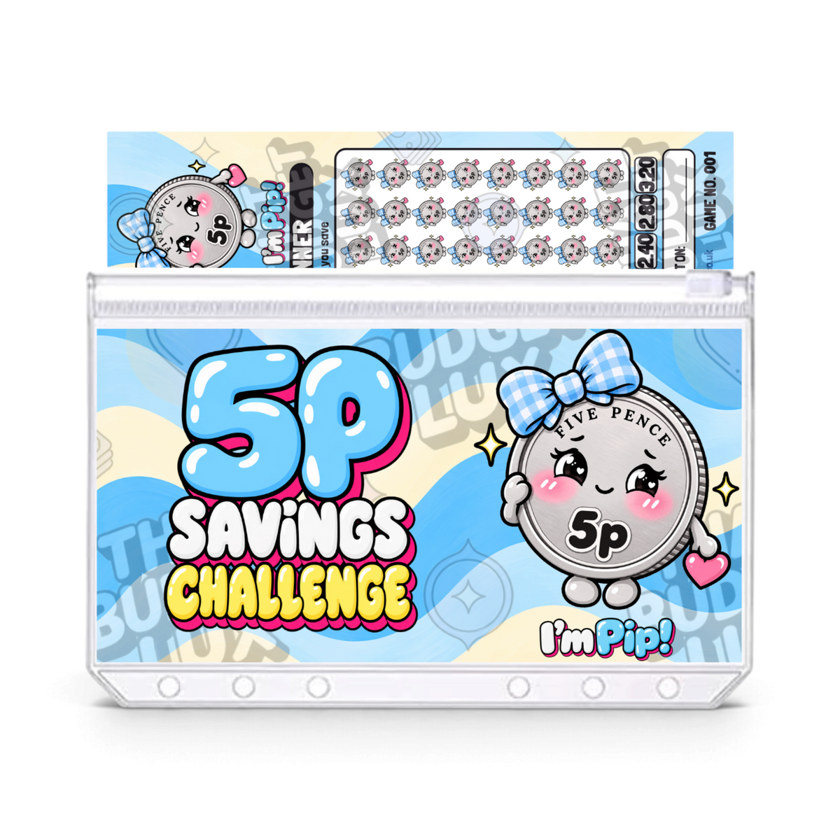 5p Savings Challenge | Save £3.20 | A6 Tracker, Cash Envelope & Insert Set