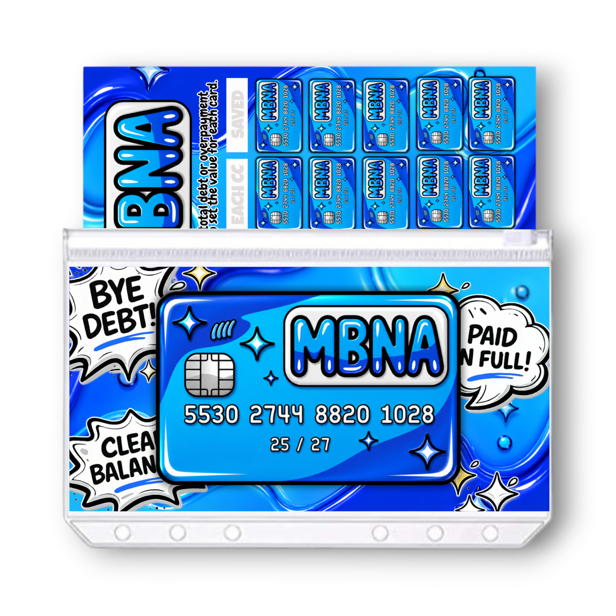 MBNA Credit Card Savings Challenge | A6 Tracker, Cash Envelope & Insert Set