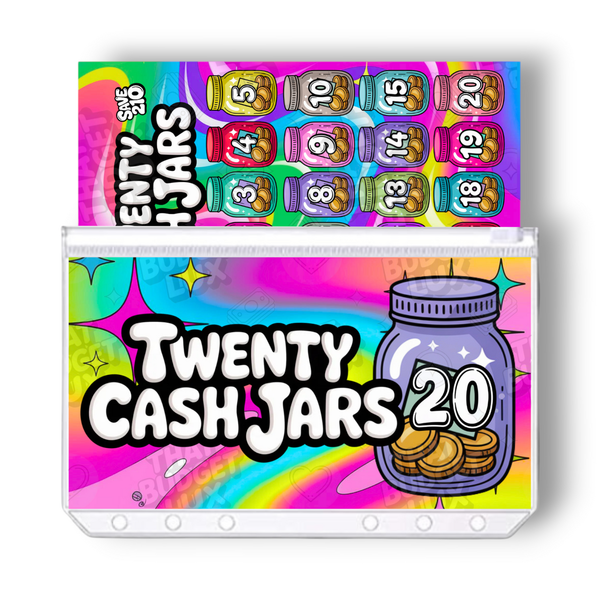 Twenty Cash Jars Savings Challenge | Save 210 | A6 Tracker, Cash Envelope & Insert Set