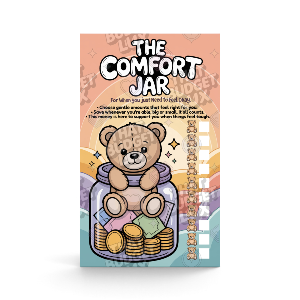 The Comfort Jar Savings Challenge | A6 Tracker, Cash Envelope & Insert Set