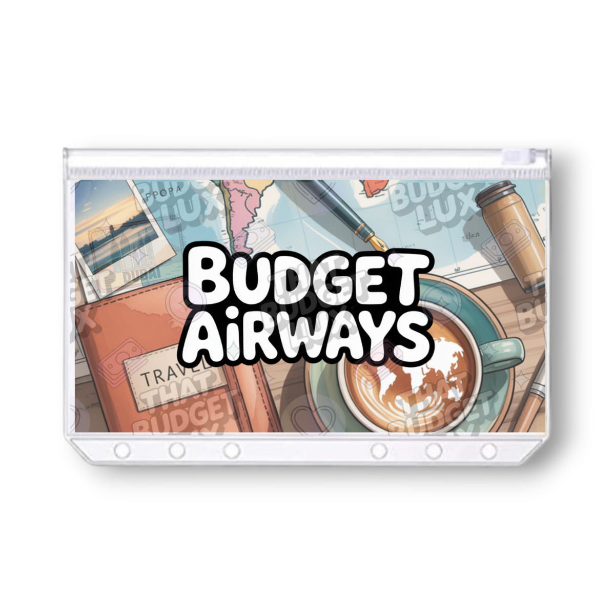 Budget Airways Travel Fund Savings Challenge | A6 Tracker, Cash Envelope & Insert Set