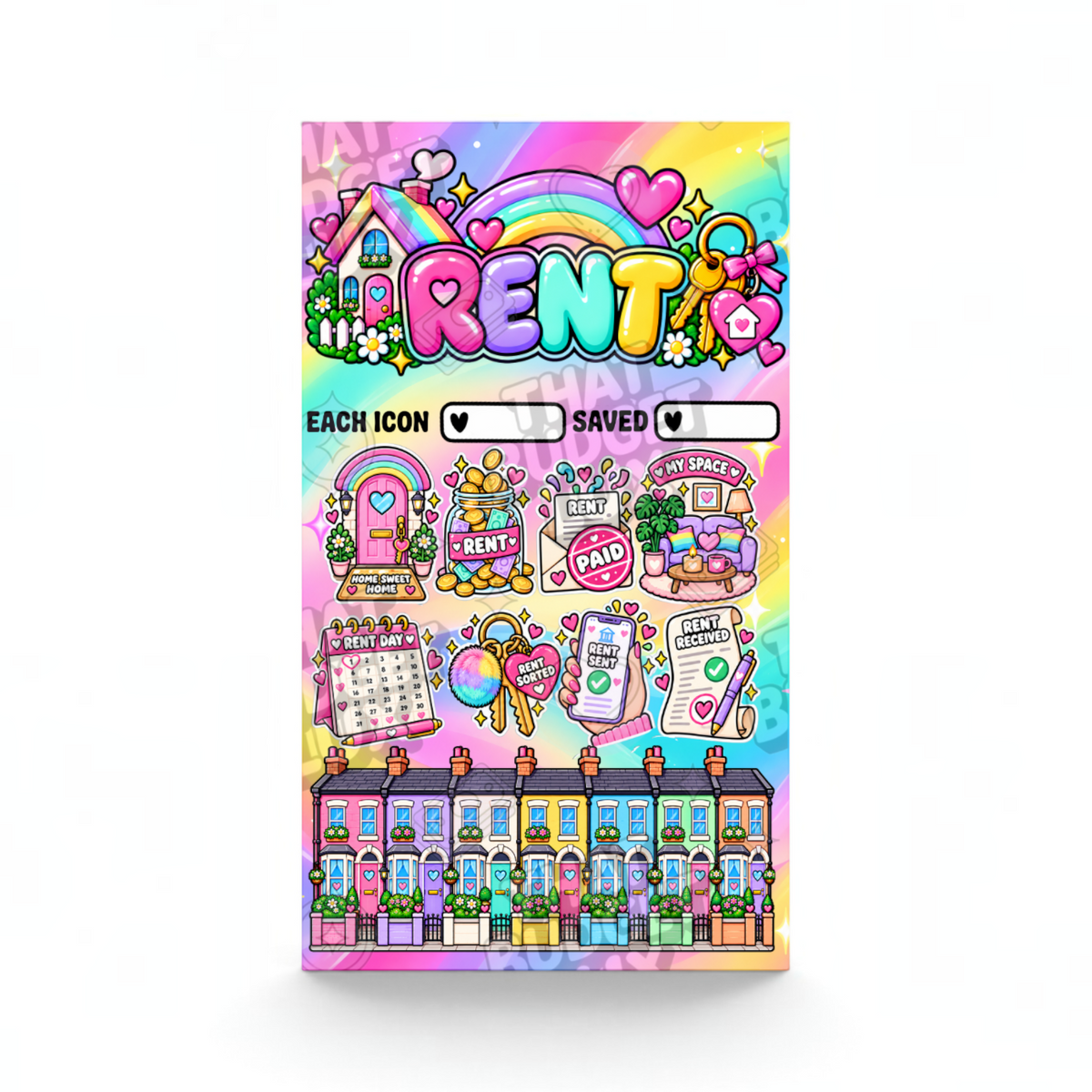 Rent Savings Challenge | A6 Tracker, Cash Envelope & Insert Set