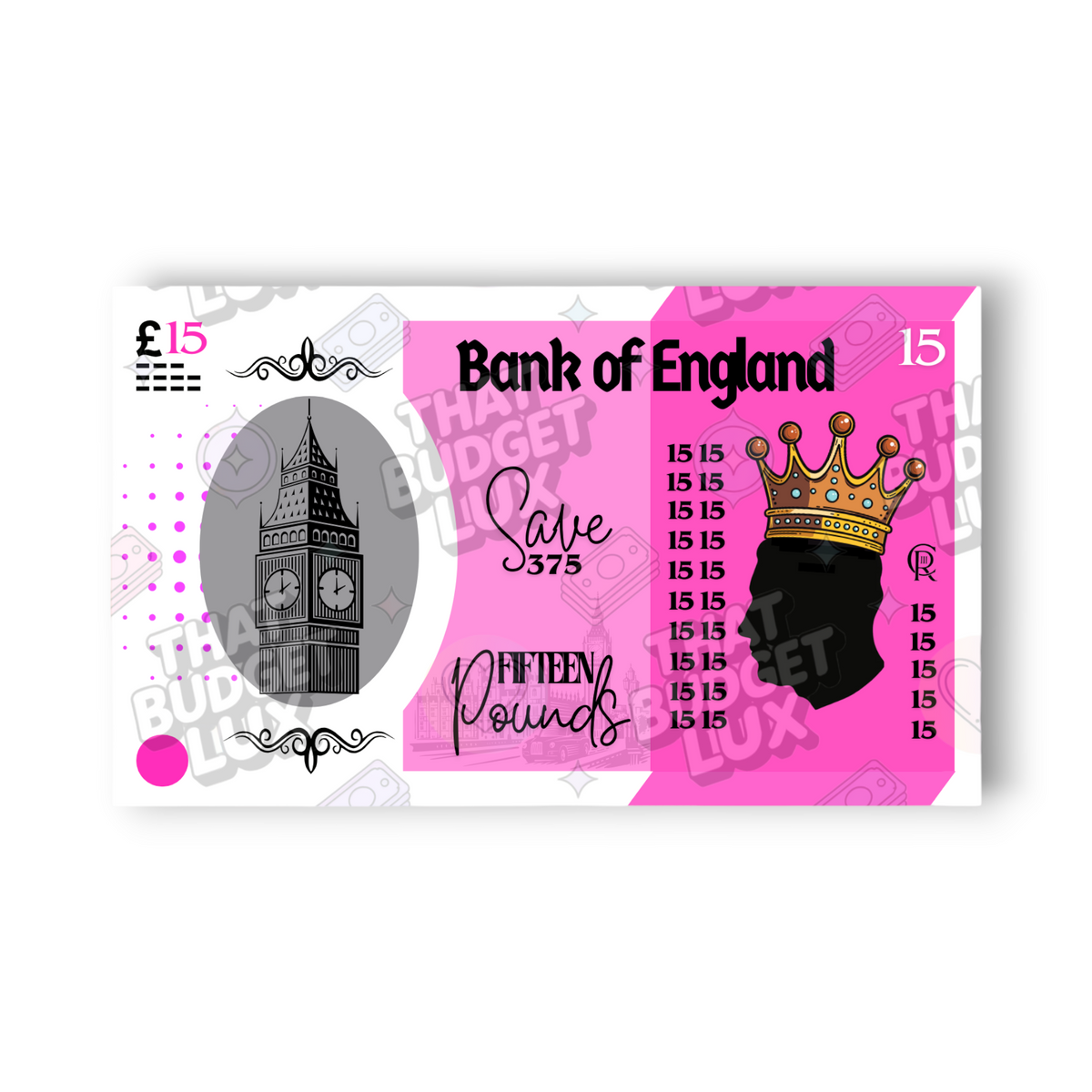Bank of England Savings Challenge | Save 375 | A6 Tracker, Cash Envelope & Insert Set