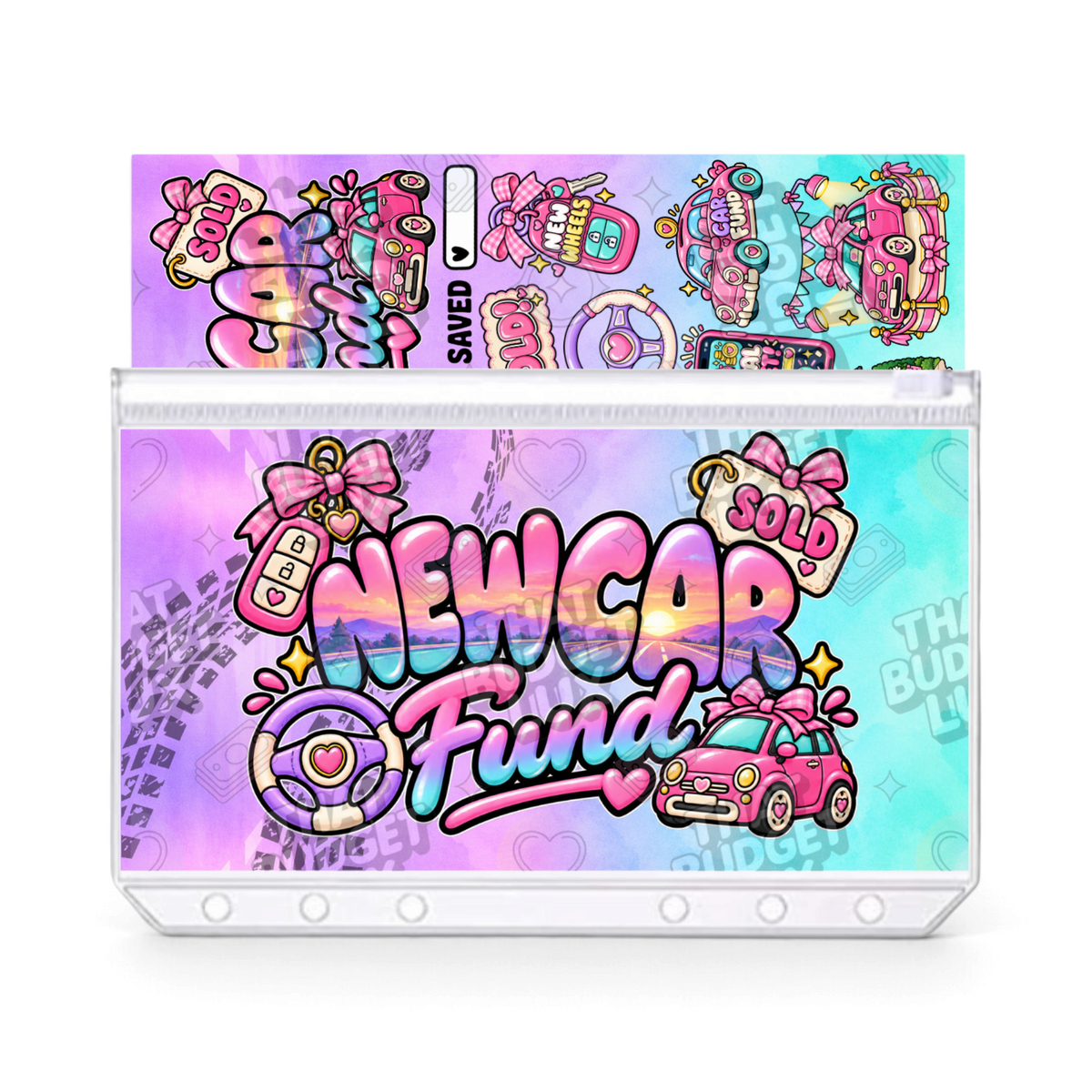 New Car Fund Savings Challenge | A6 Tracker, Cash Envelope & Insert Set