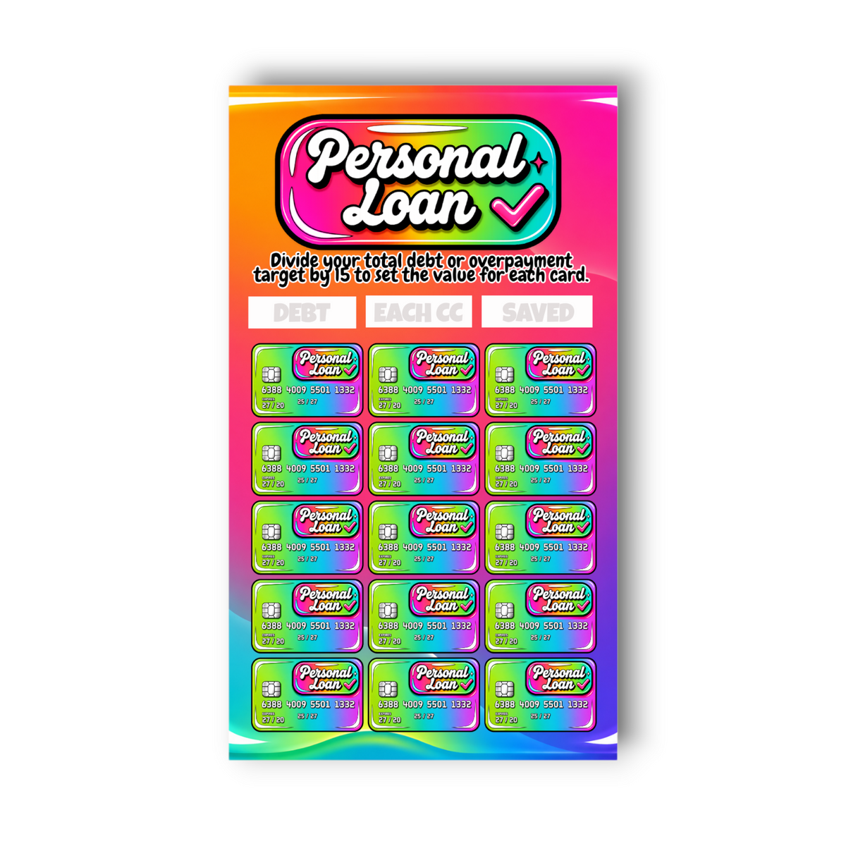 Personal Loan Savings Challenge | A6 Tracker, Cash Envelope & Insert Set