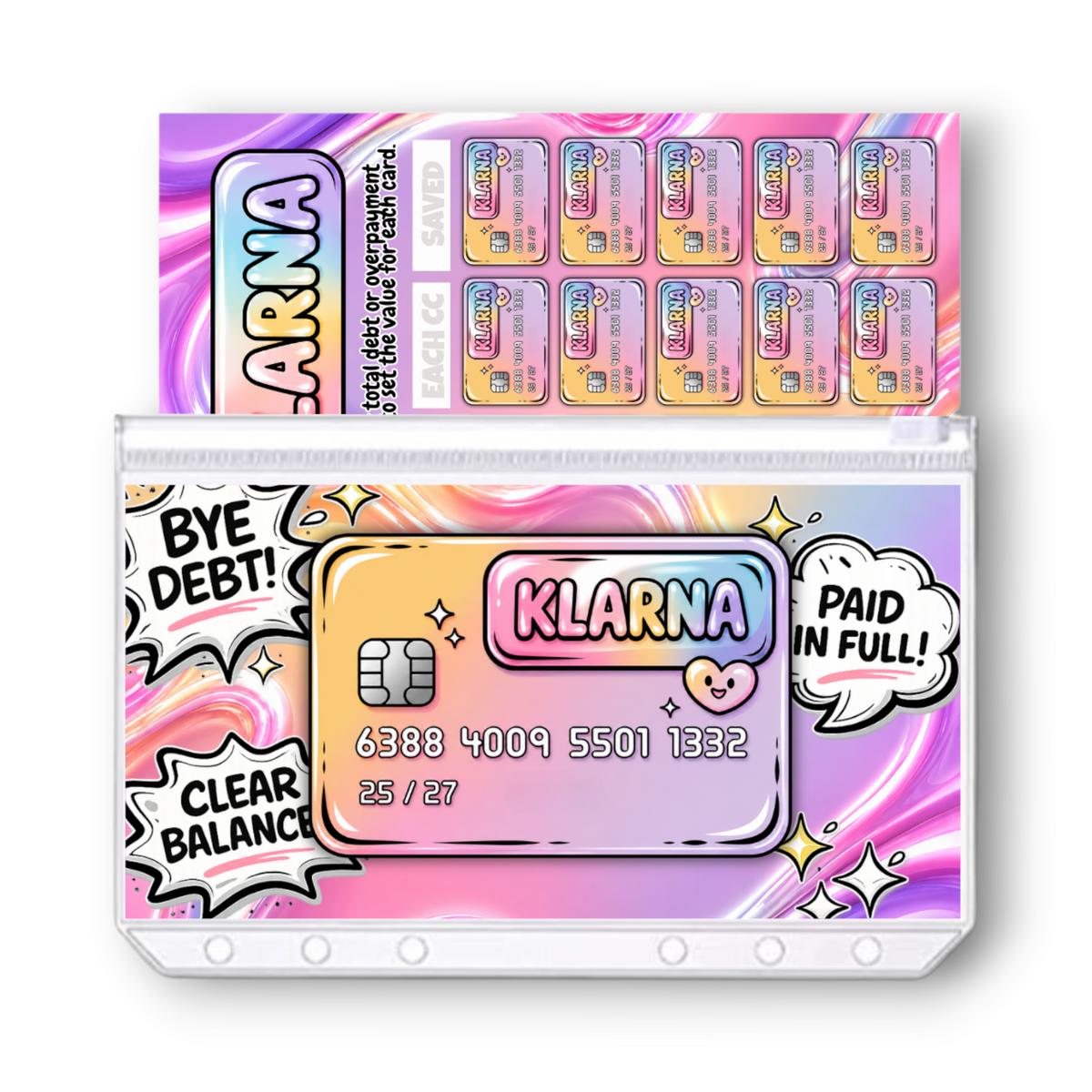 Klarna Credit Card Savings Challenge | A6 Tracker, Cash Envelope & Insert Set