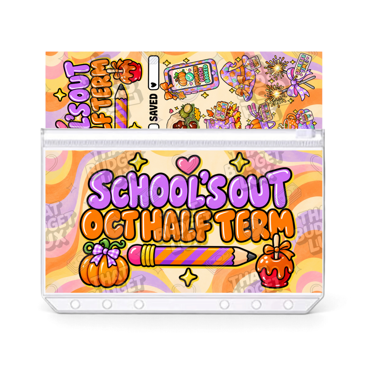 UK School Holiday Savings Challenge | October Half Term | A6 Tracker, Cash Envelope & Insert Set